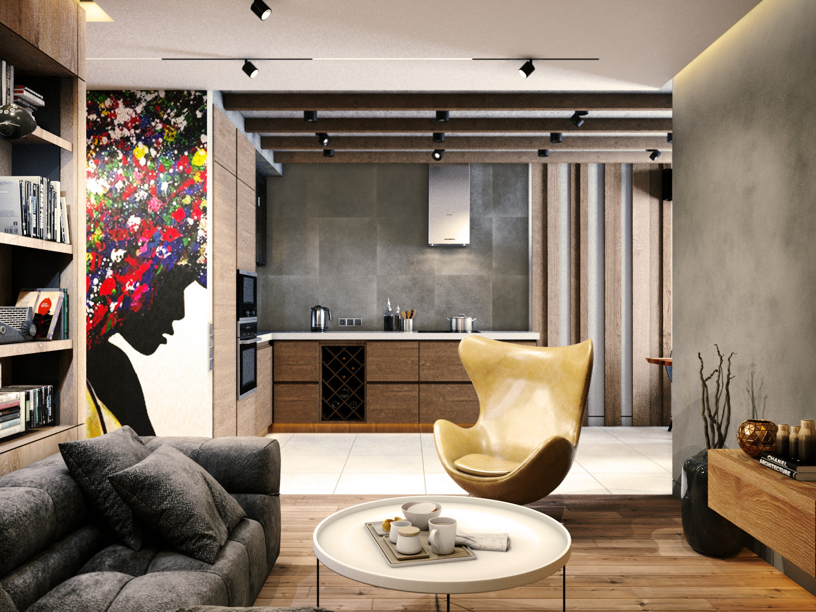 Кухня-гостиная со столовой зоной, 30.41м²