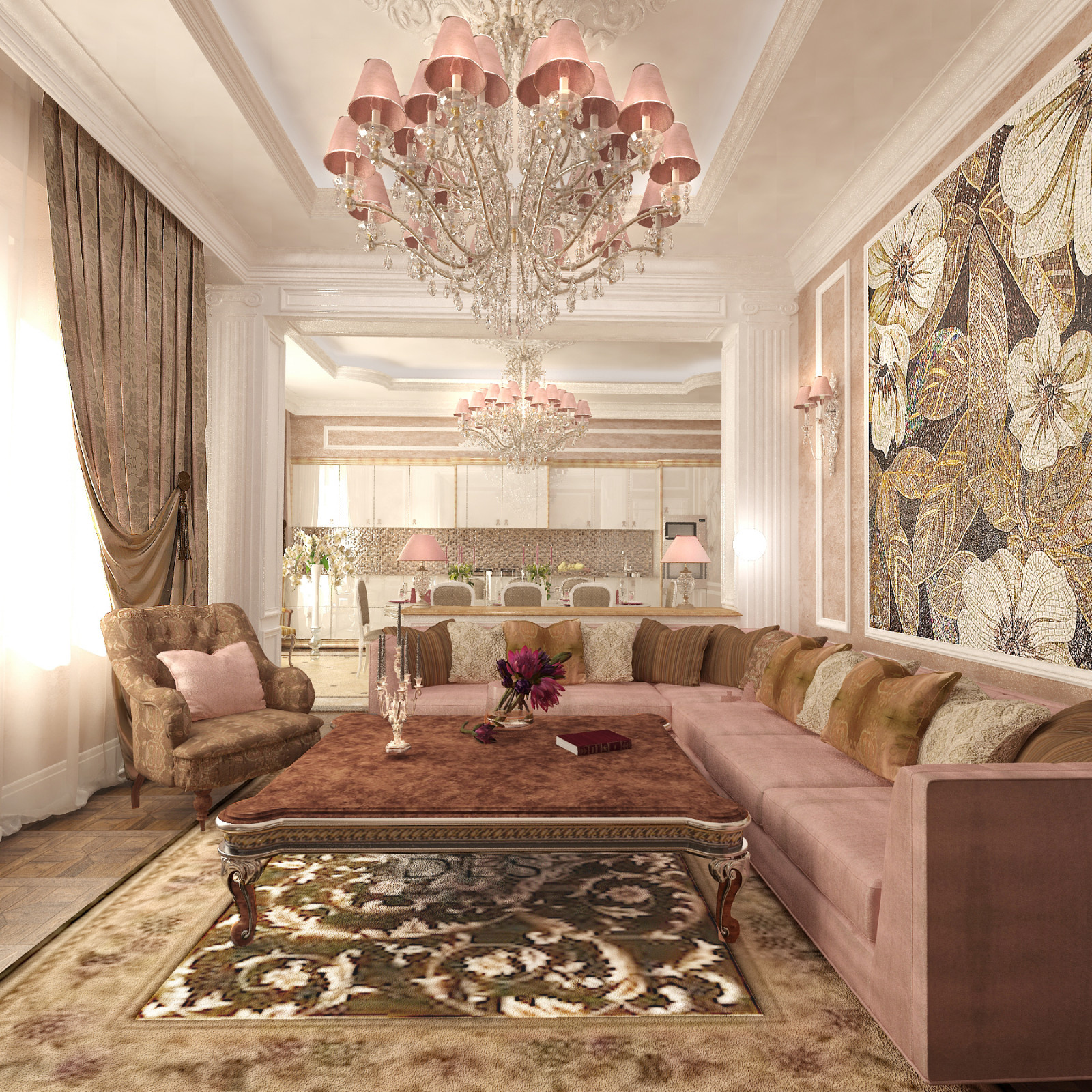 Квартира в классическом стиле 200м2.