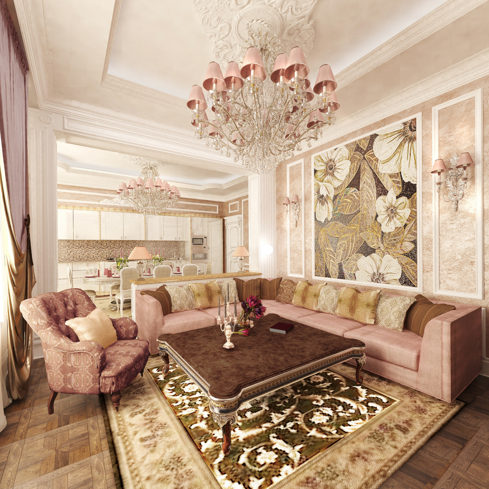 Квартира в классическом стиле 200м2.