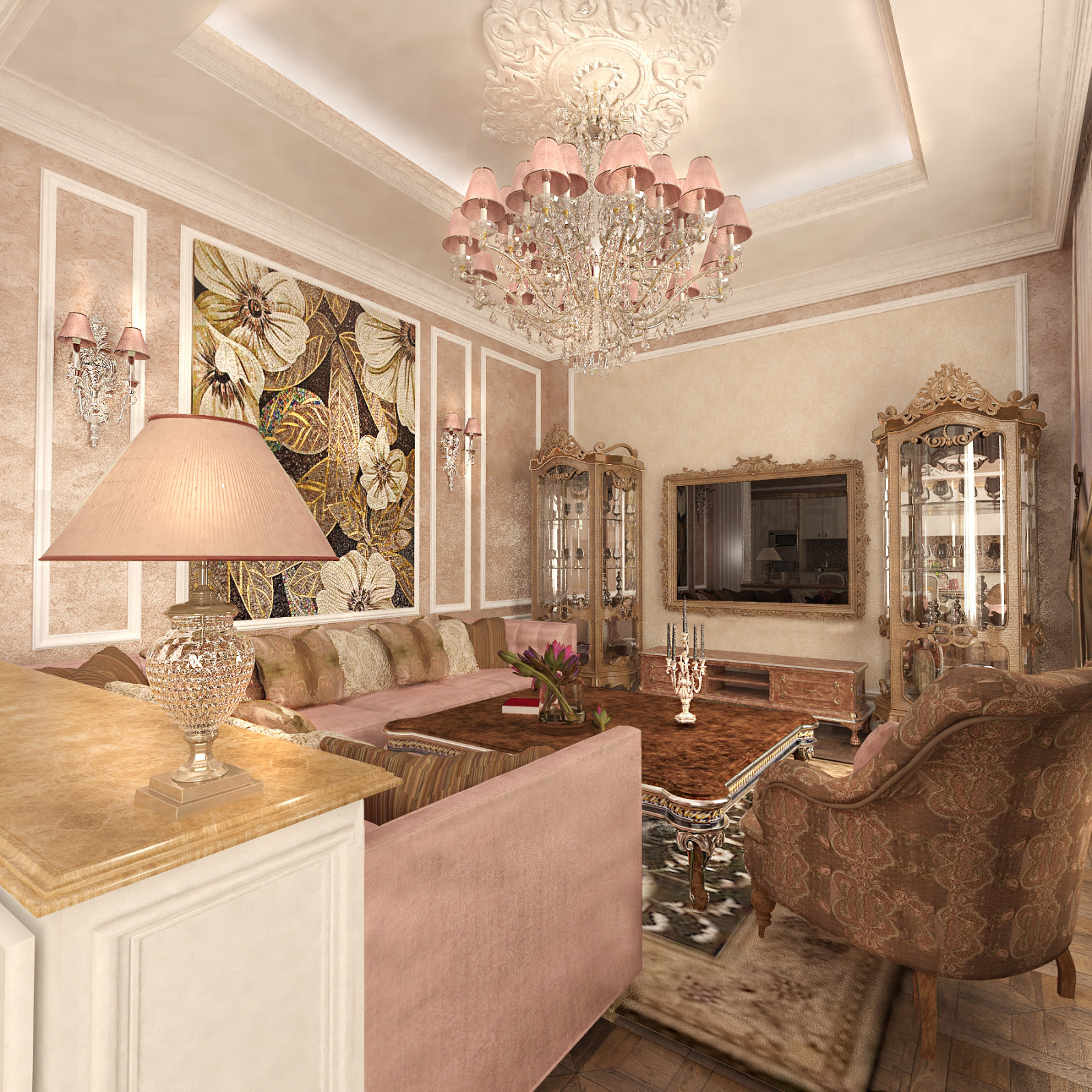 Квартира в классическом стиле 200м2.