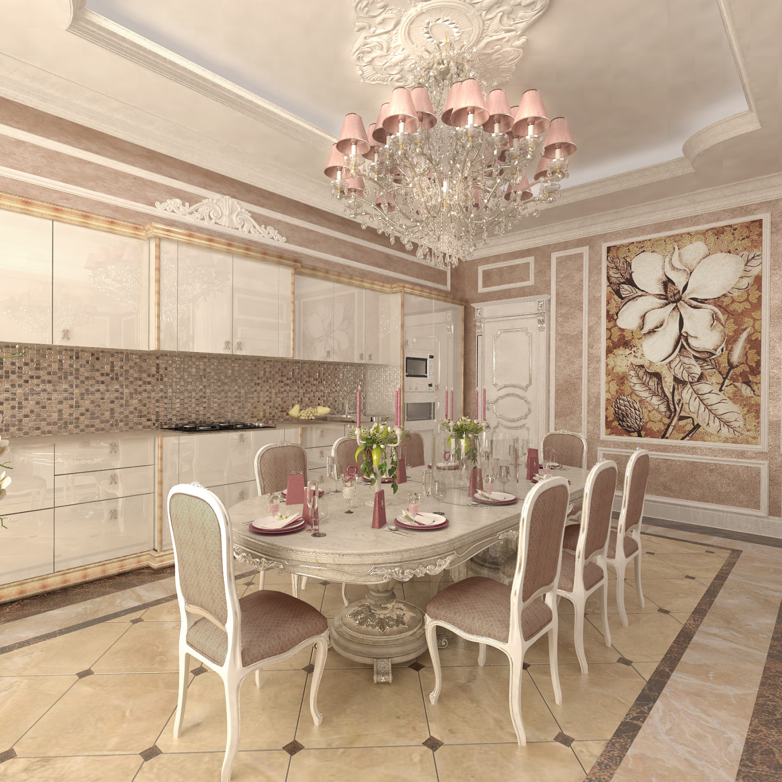Квартира в классическом стиле 200м2.