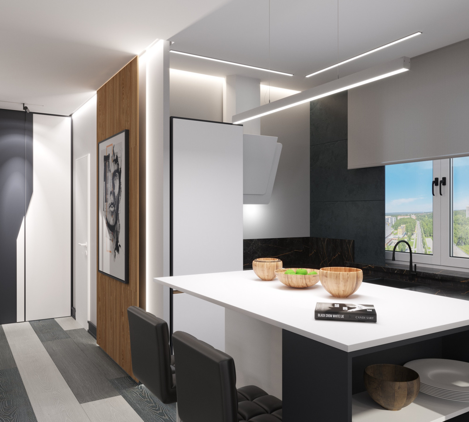 Black and white apartment