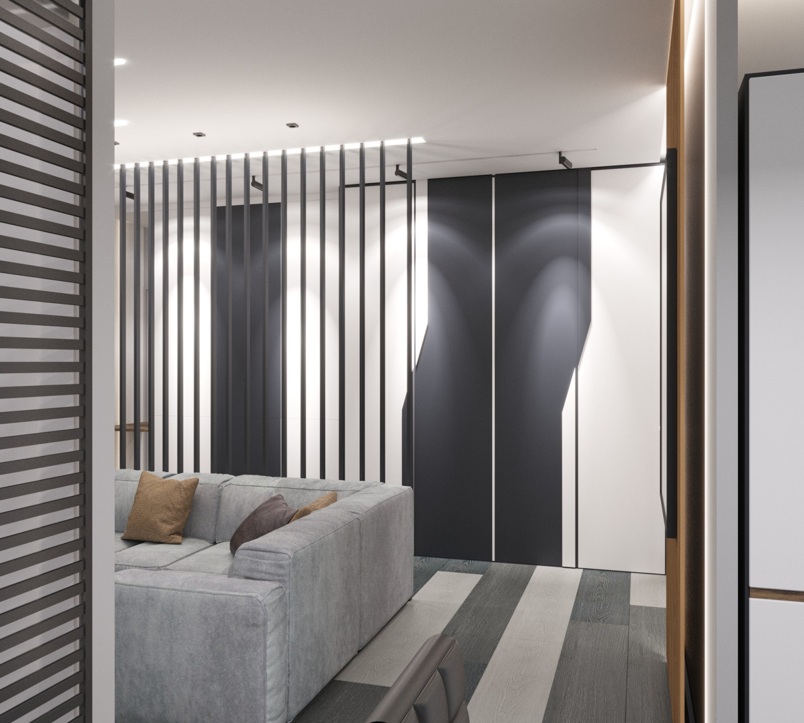 Black and white apartment