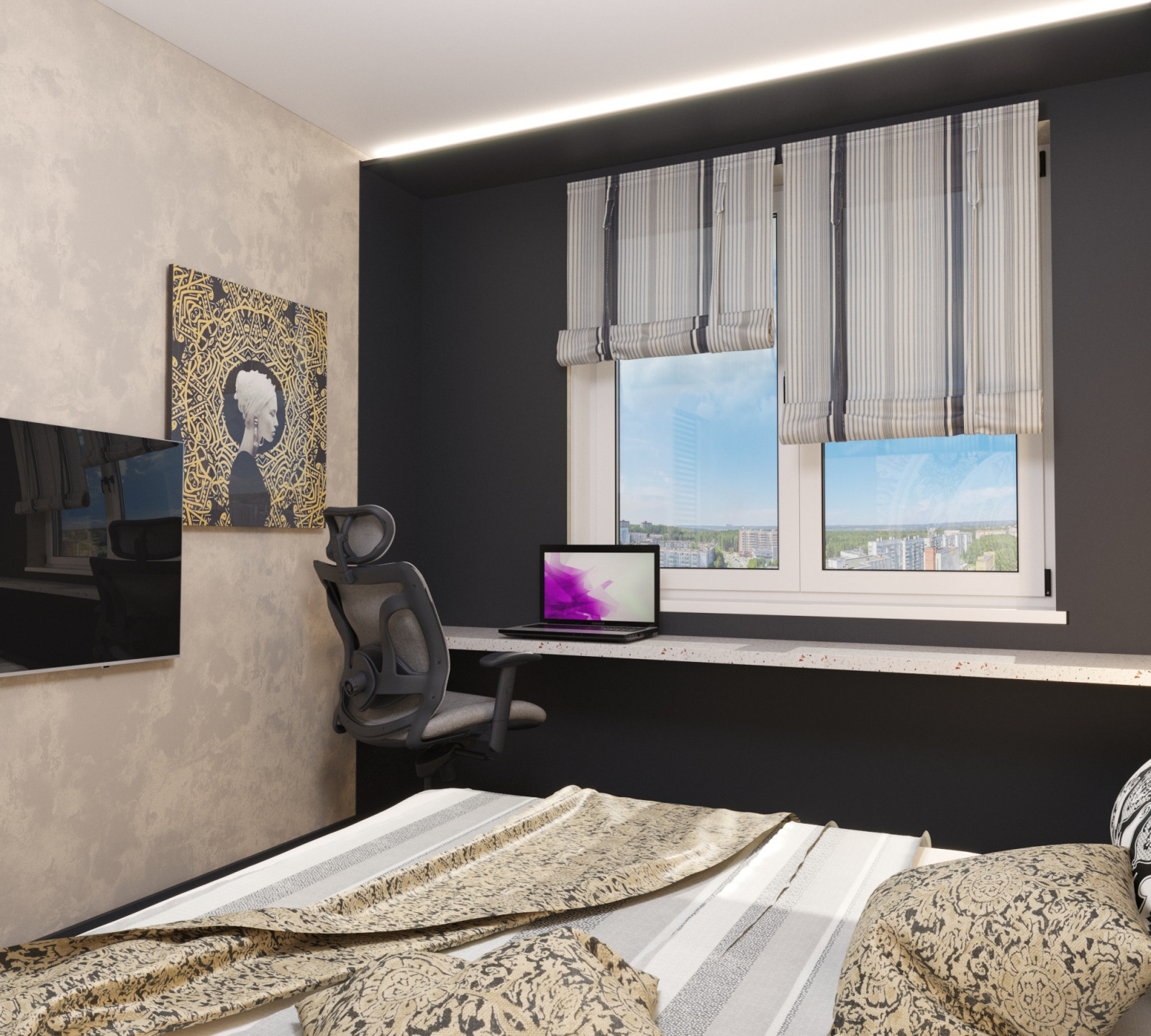 Black and white apartment
