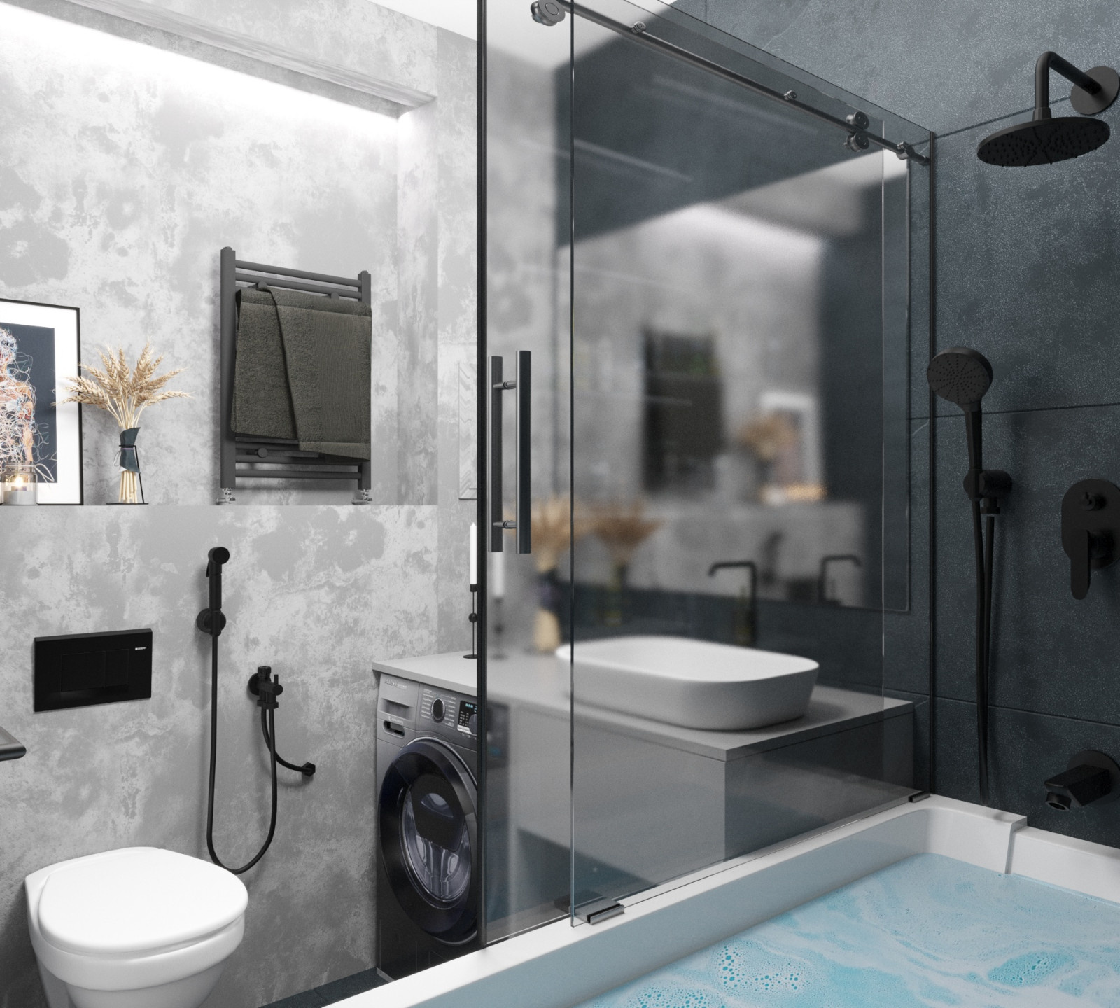 Black and white apartment