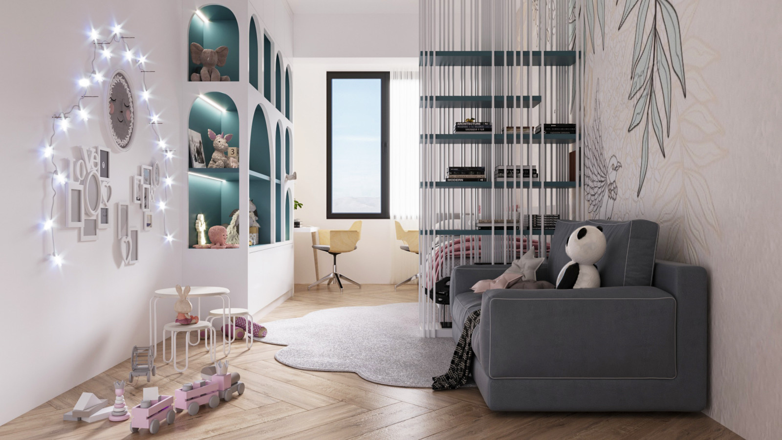 Little girl's room interior design.