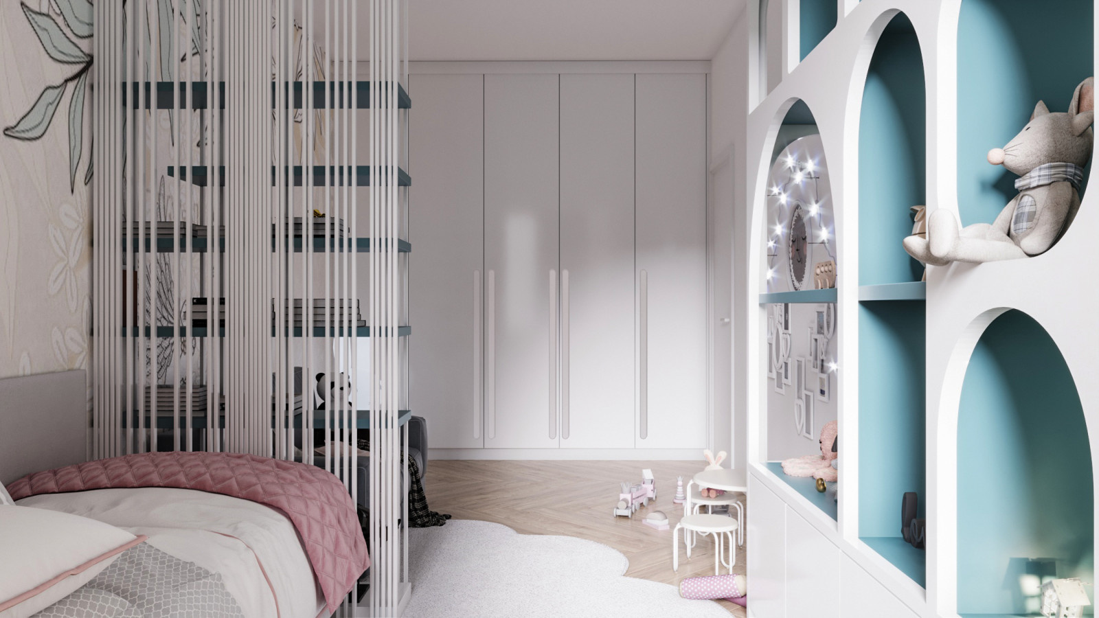 Little girl's room interior design.
