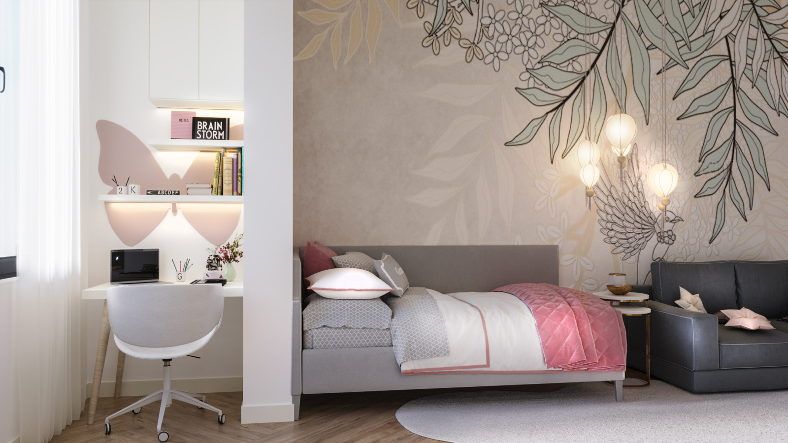 Little girl's room interior design.