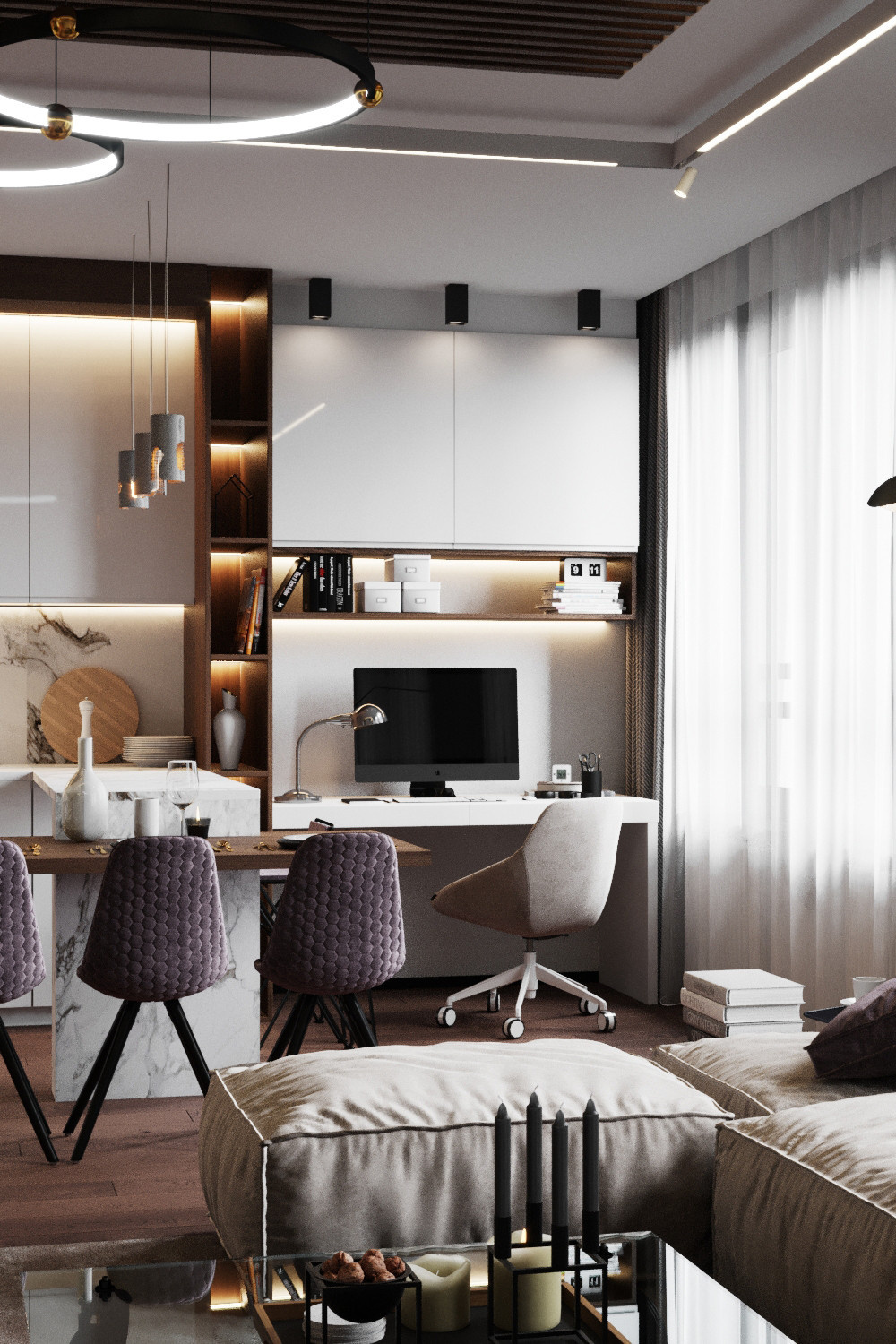 Ремонт в ЖК THE MID, 83 m2
