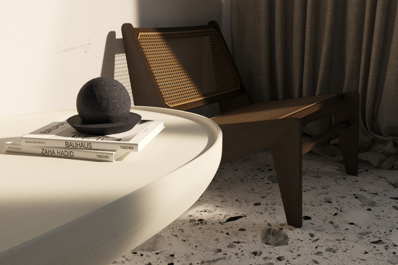 Minimalism scandi-chic interior design visualization