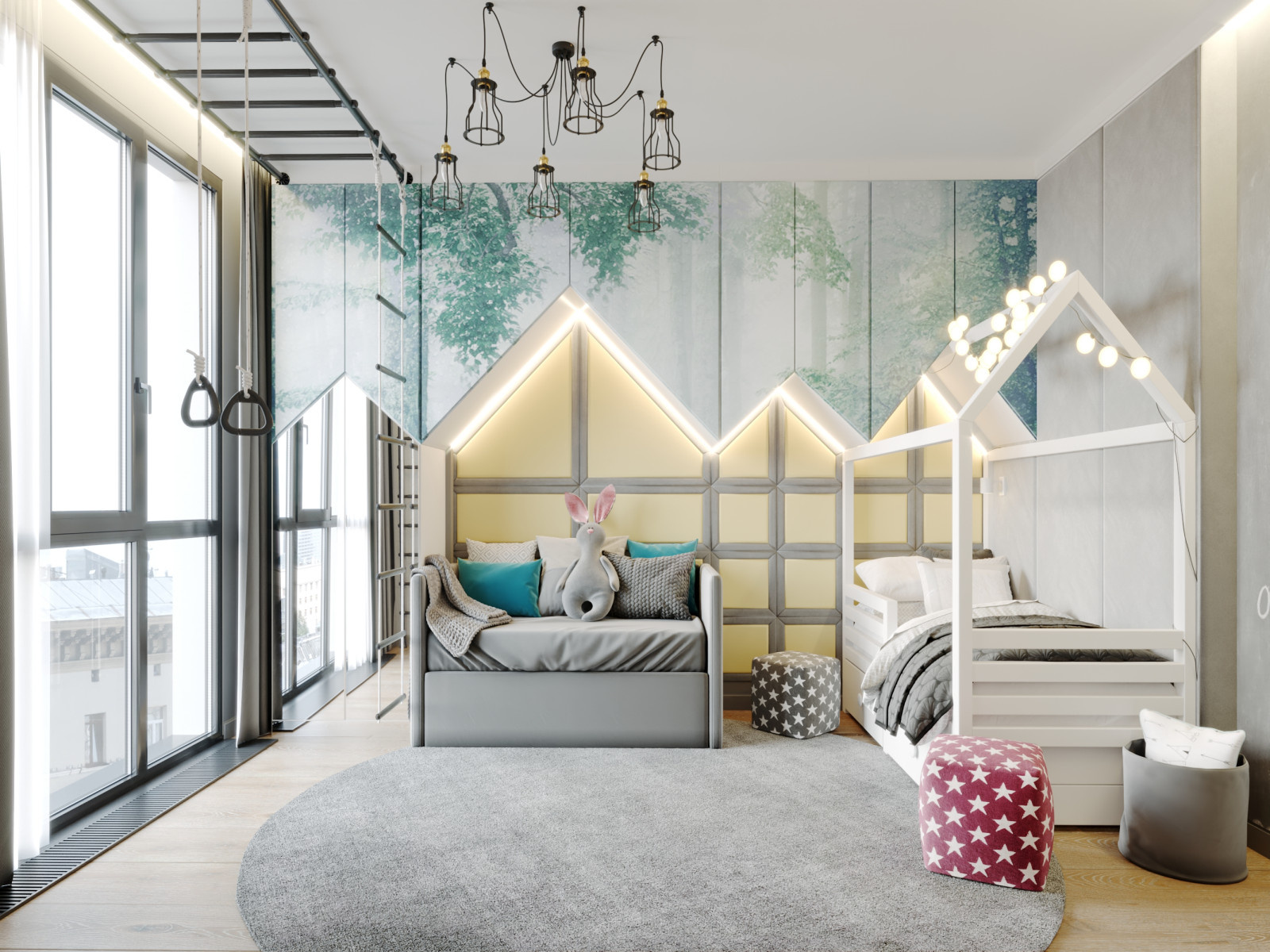 Детская комната с элементами хайтека и минимализма, ЖК "Мегаполис"