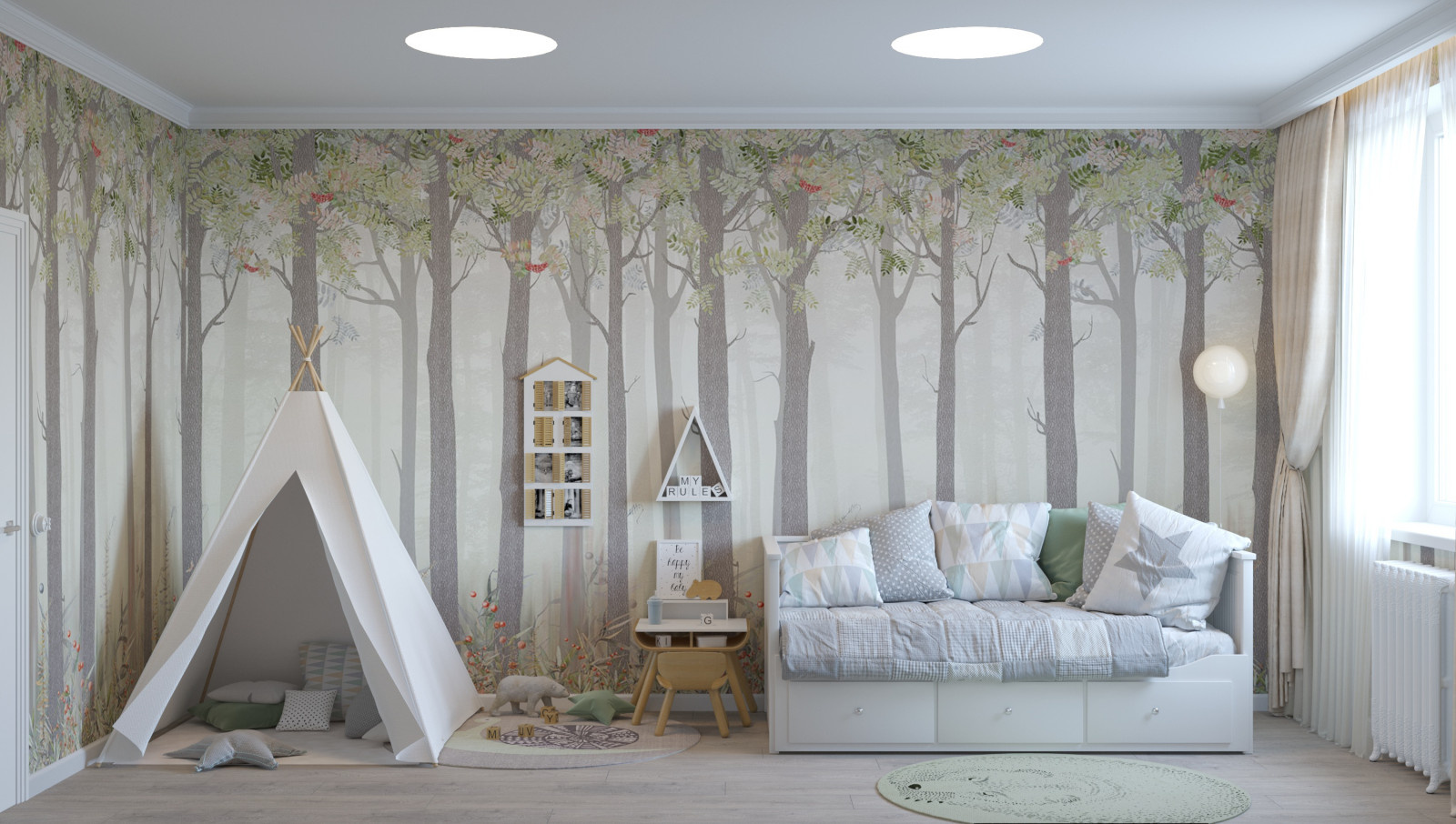 Дизайн детской комнаты 15,5 м².