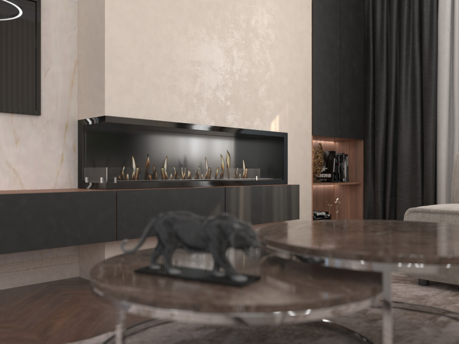 Проект гостиной-кухни-столовой