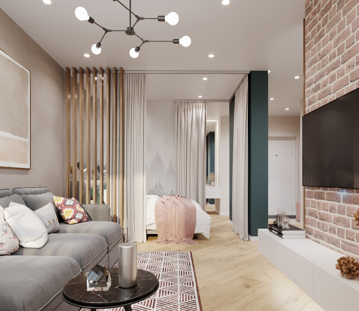 Дизайн- проект квартиры 55,46  м²
