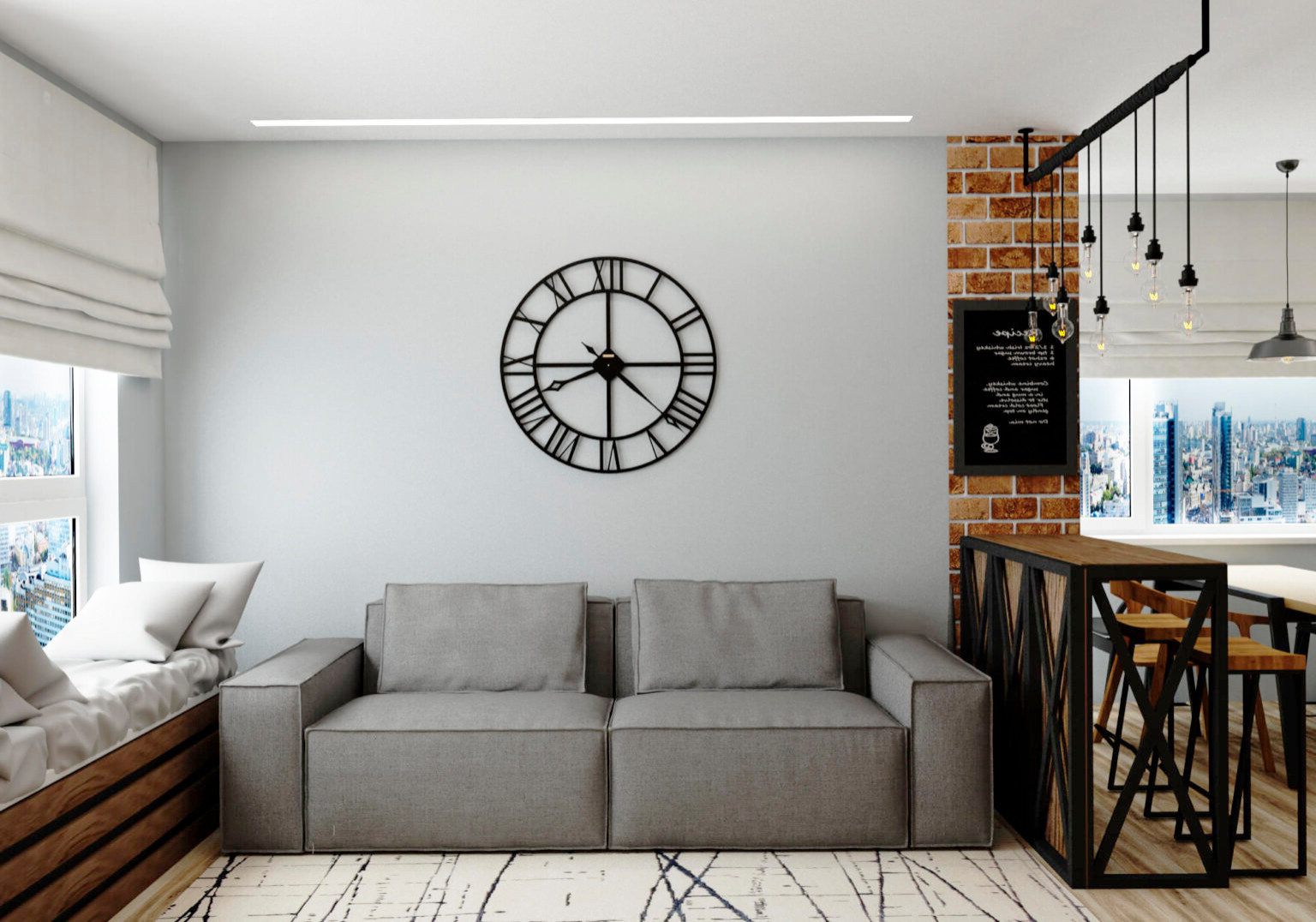Дизайн-проект студии 40 м²