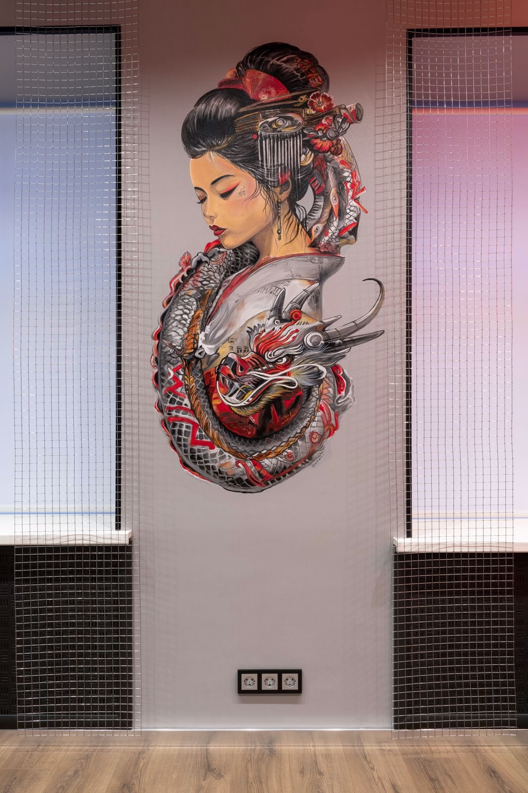 Роспись стен в салоне красоты