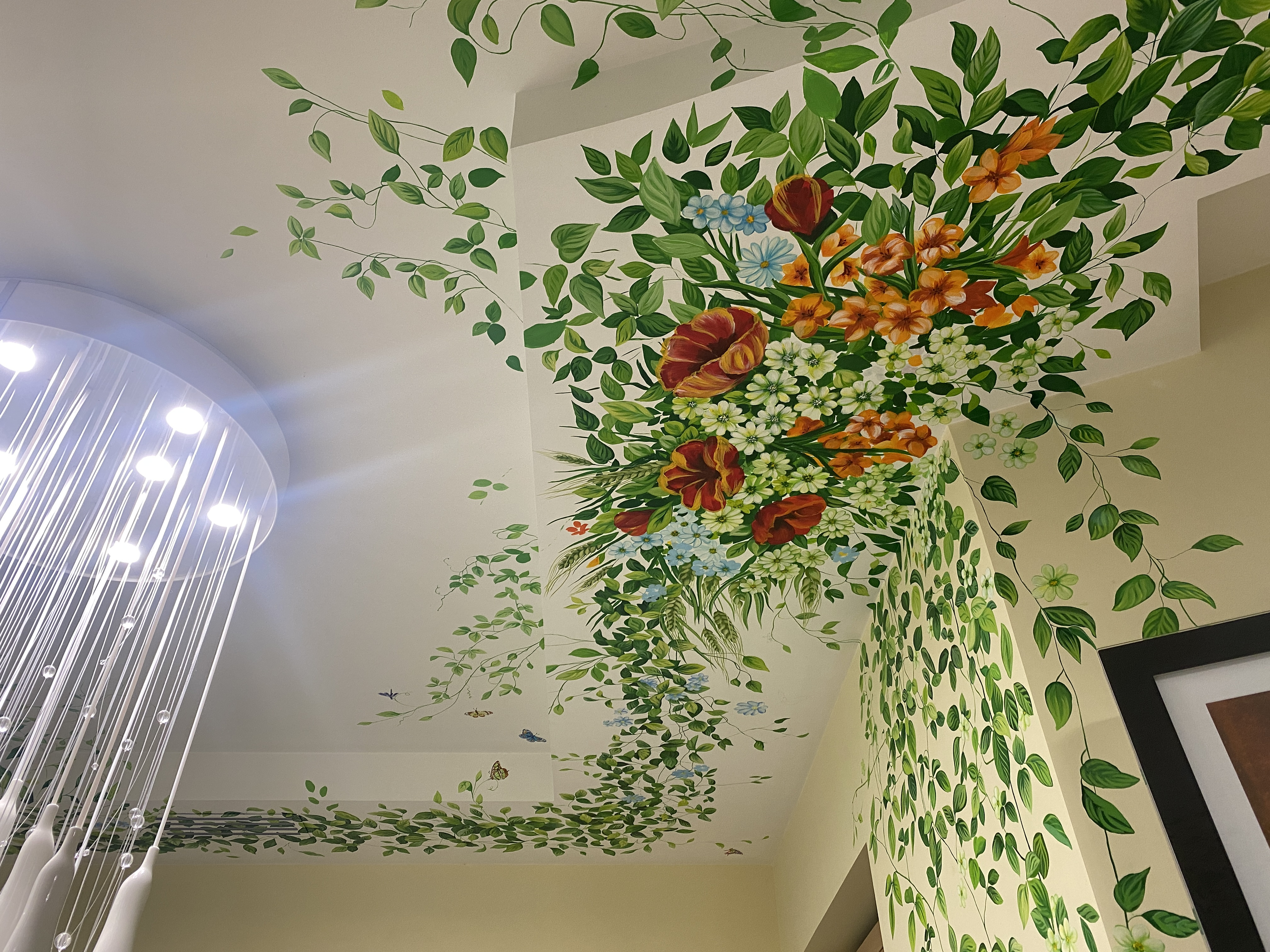 Роспись потолка в частном доме