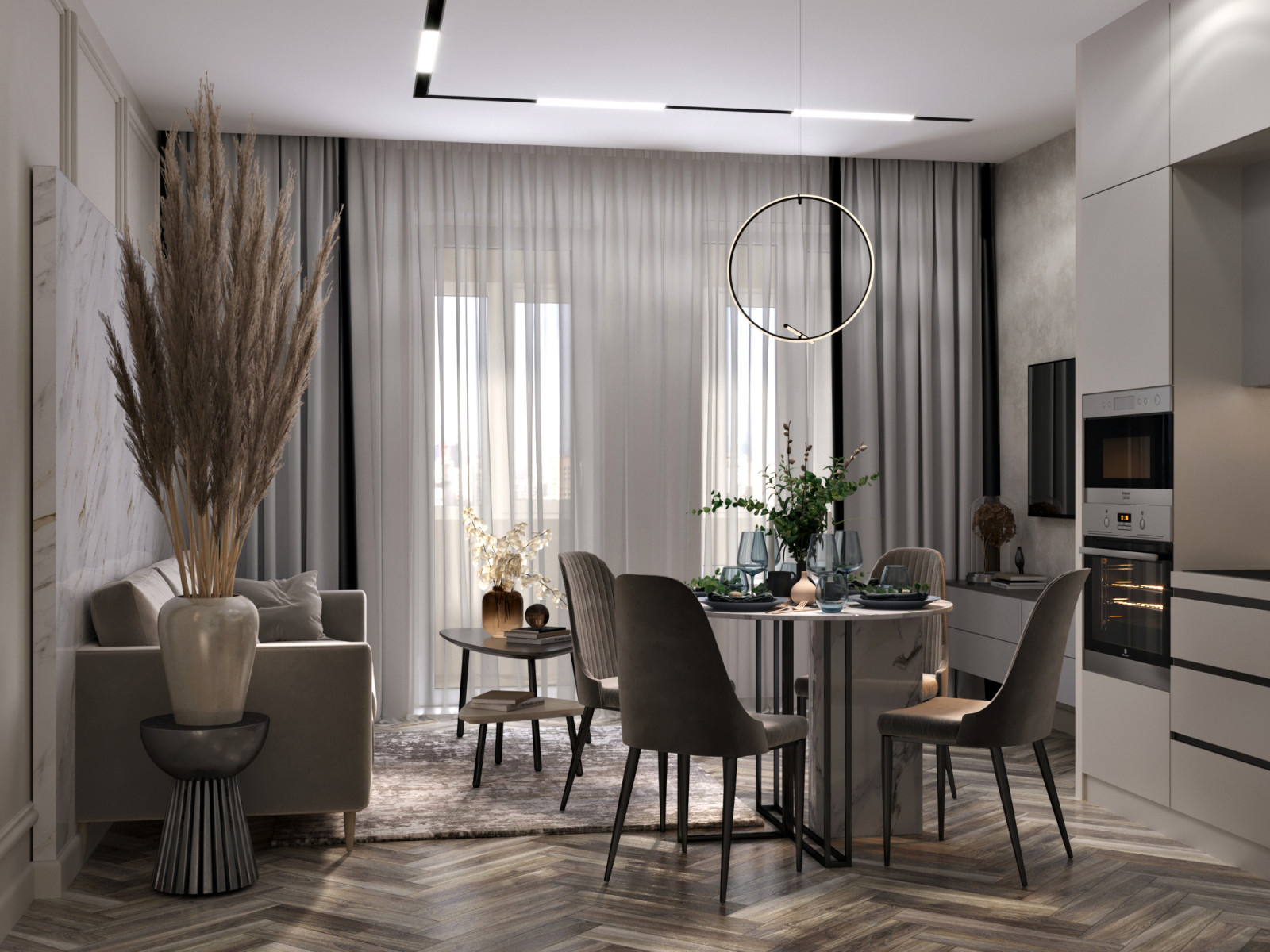 Мягкая квартира с яркими акцентами