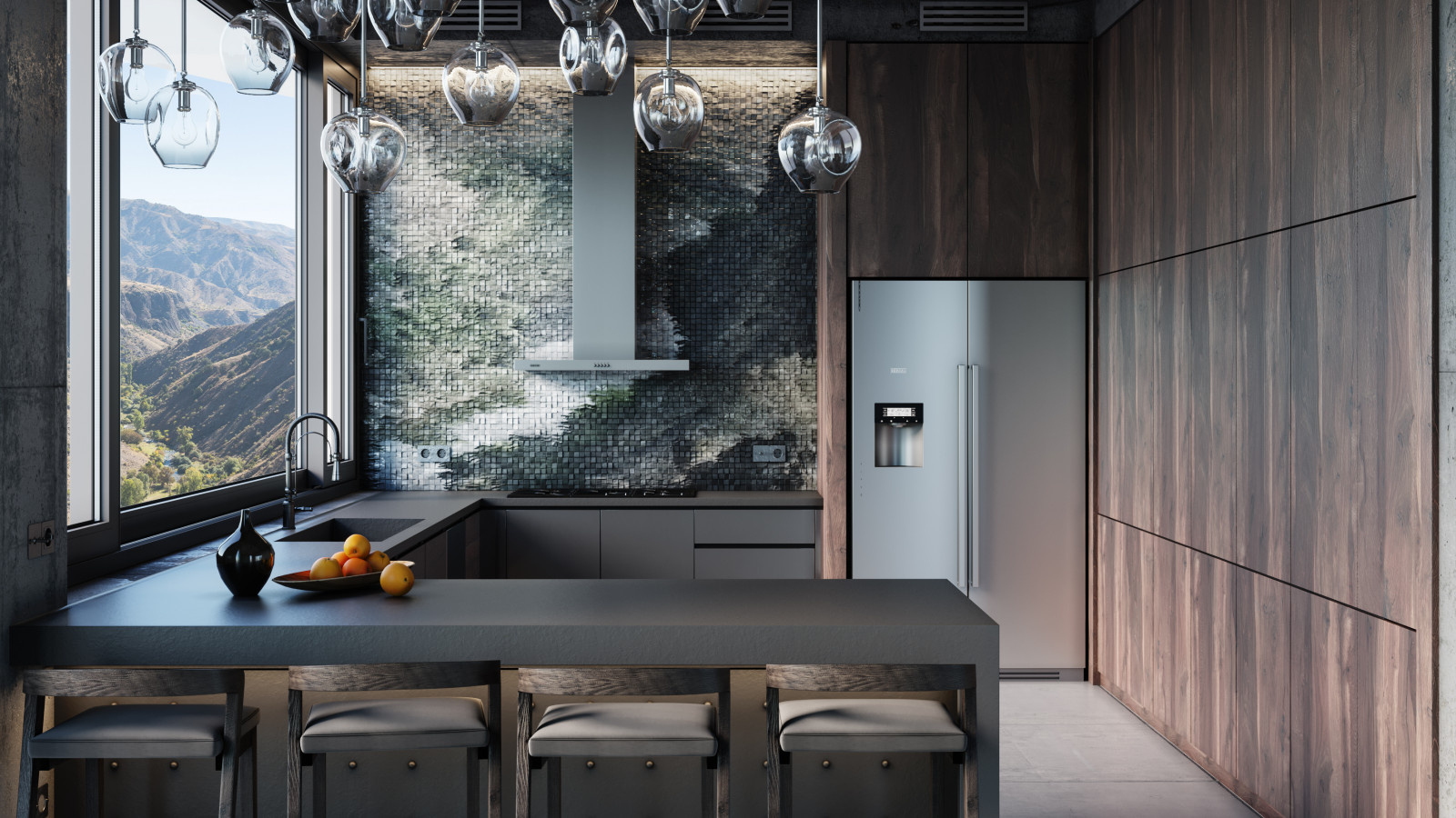 Kitchen with The View of Gorge