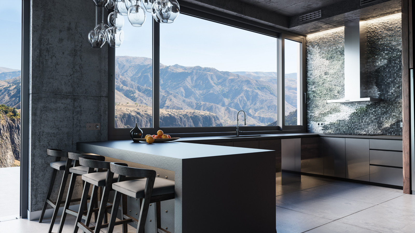 Kitchen with The View of Gorge