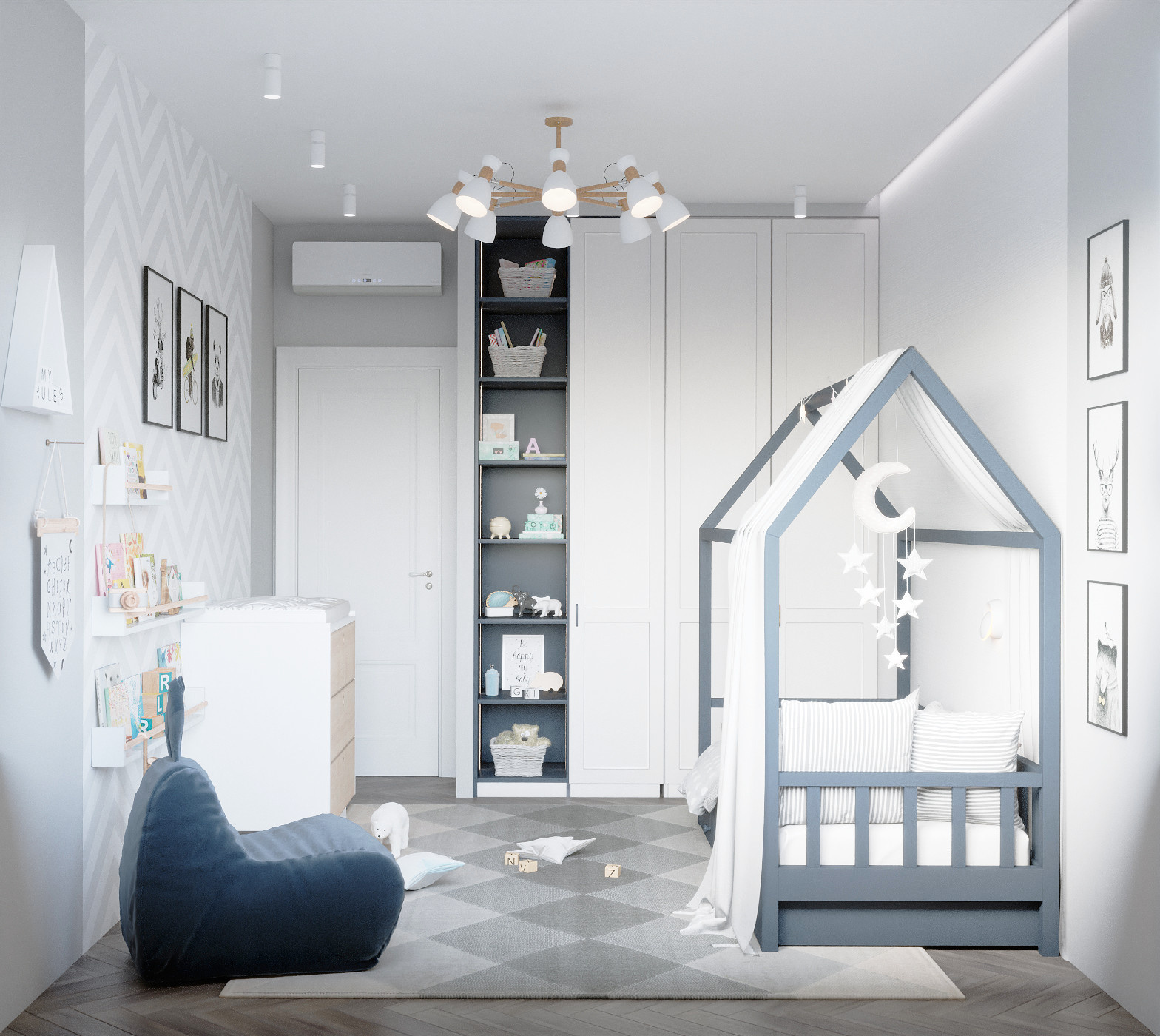 Квартира 77м2, современная классика