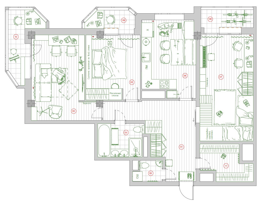 Яркая квартира 110 м² "ЛЕТО"