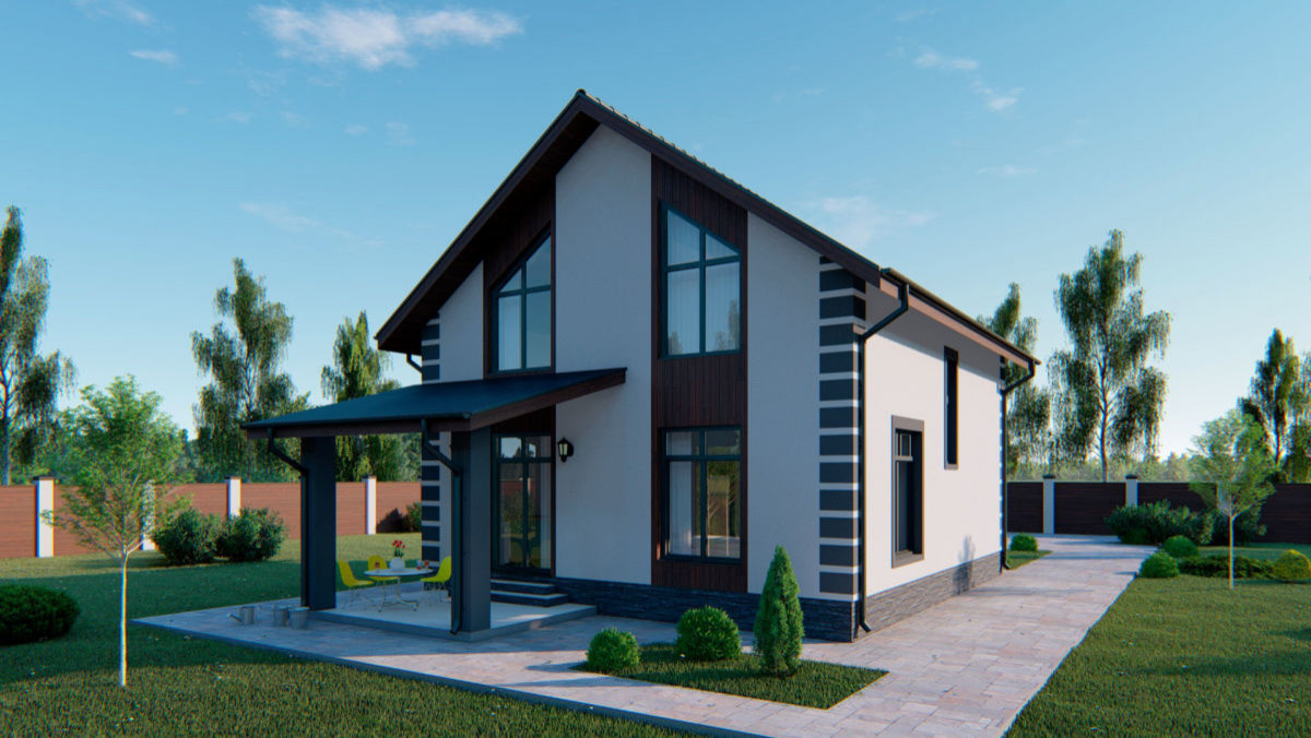 Проект мансардного дома из газобетона, 138 кв.м.
