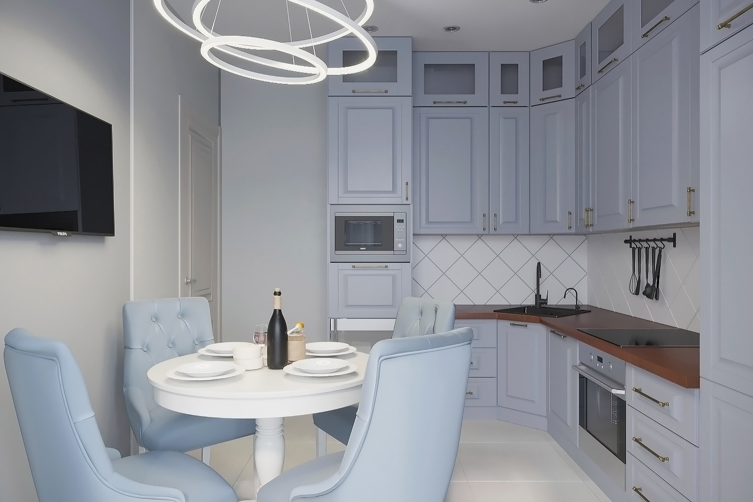 3d визуализация кухни