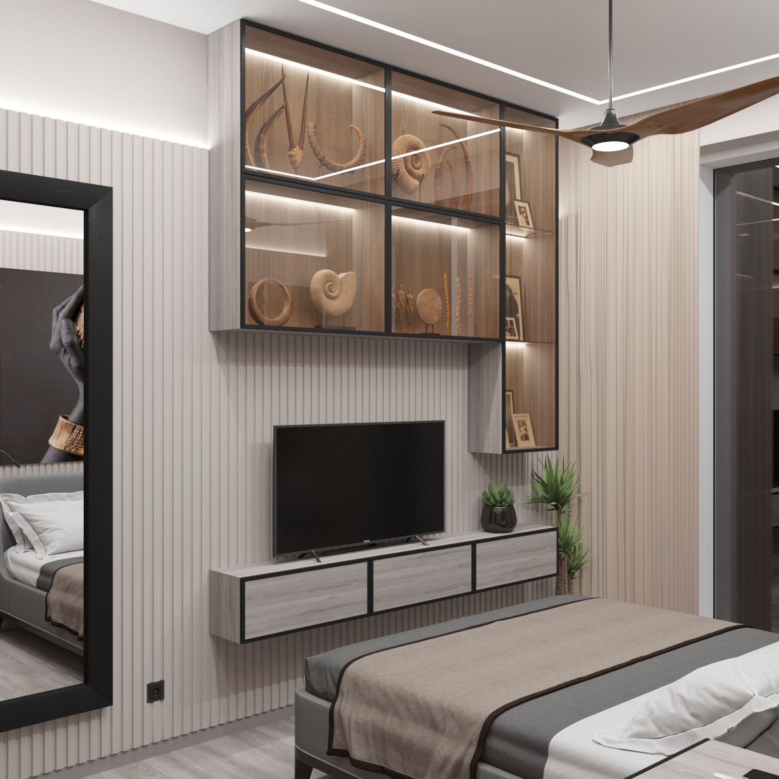 Спальня 13кв.м. Высота потолков 3,35м.