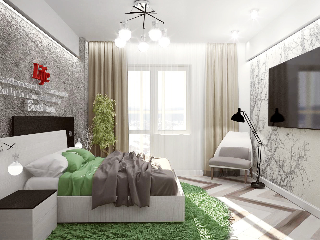 Яркий проект. Квартира 70 м.кв. фьюжн.