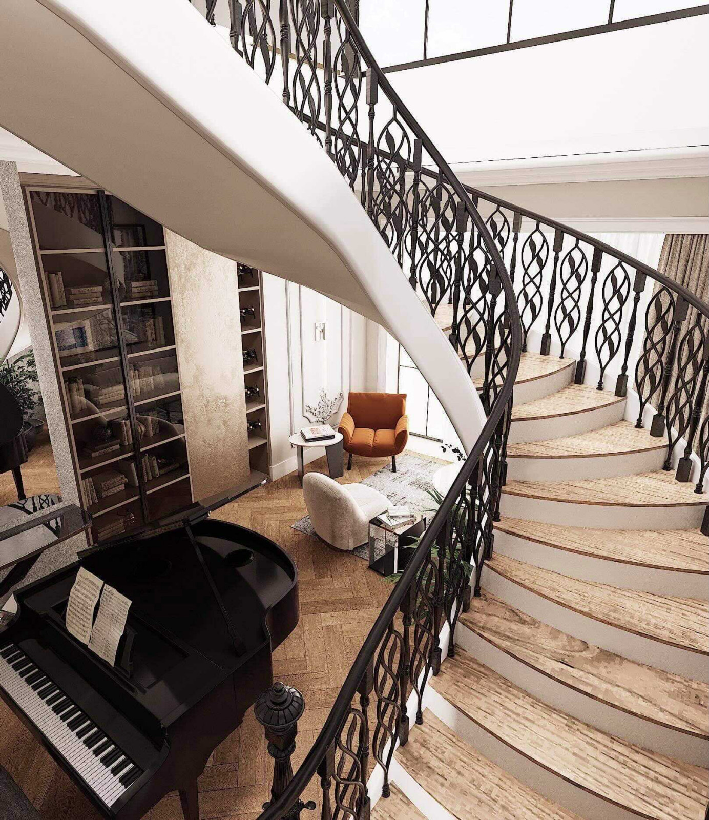 Private House with Unique Stair Railings