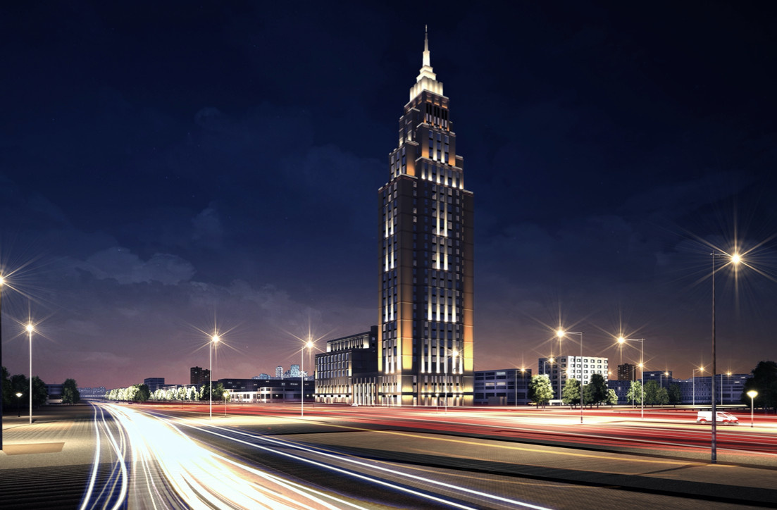 Концепция освещения Alcon Tower