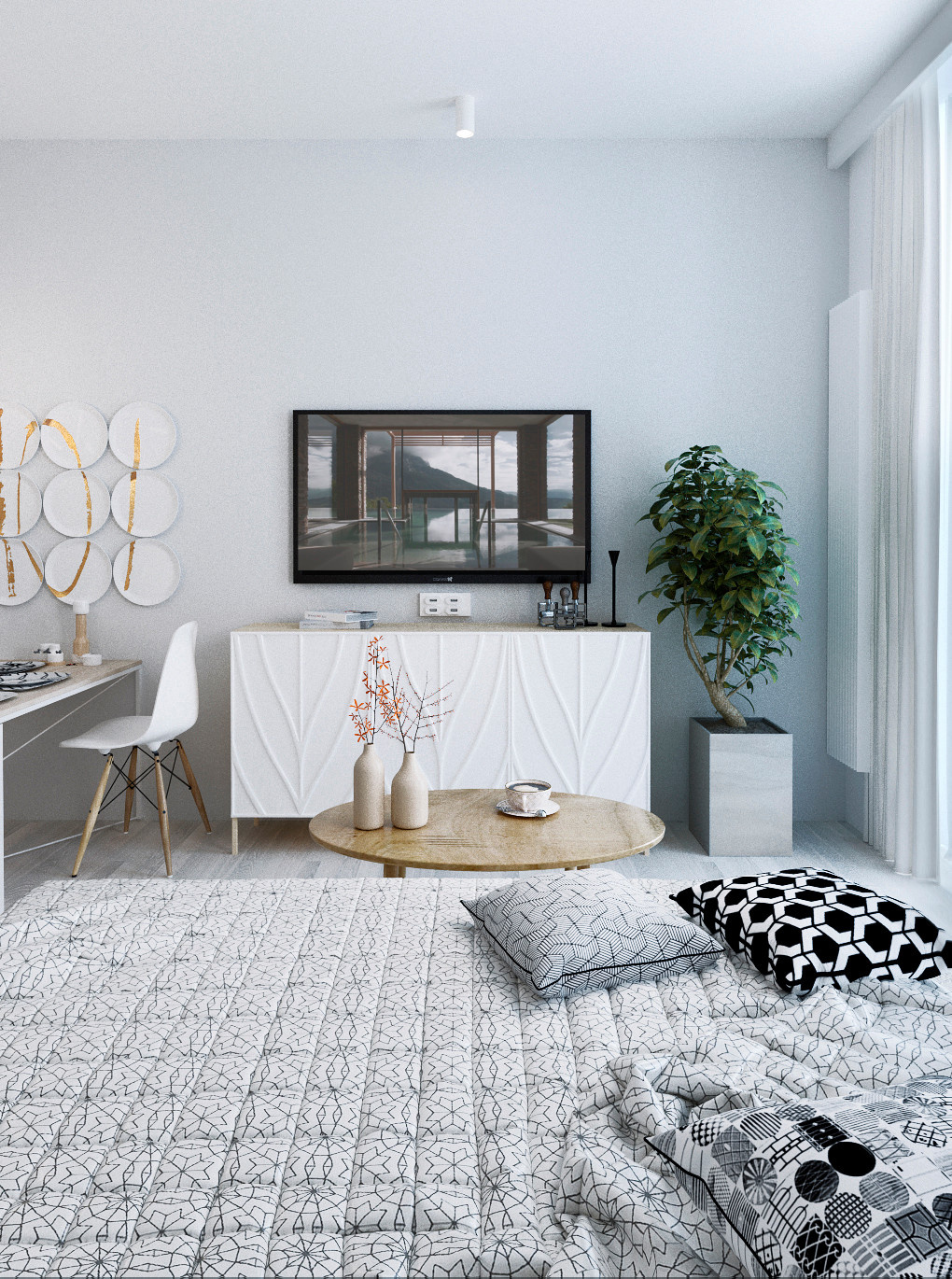 Номер SMART в скандинавском стиле в апарт-отеле PRIME RESIDENCE