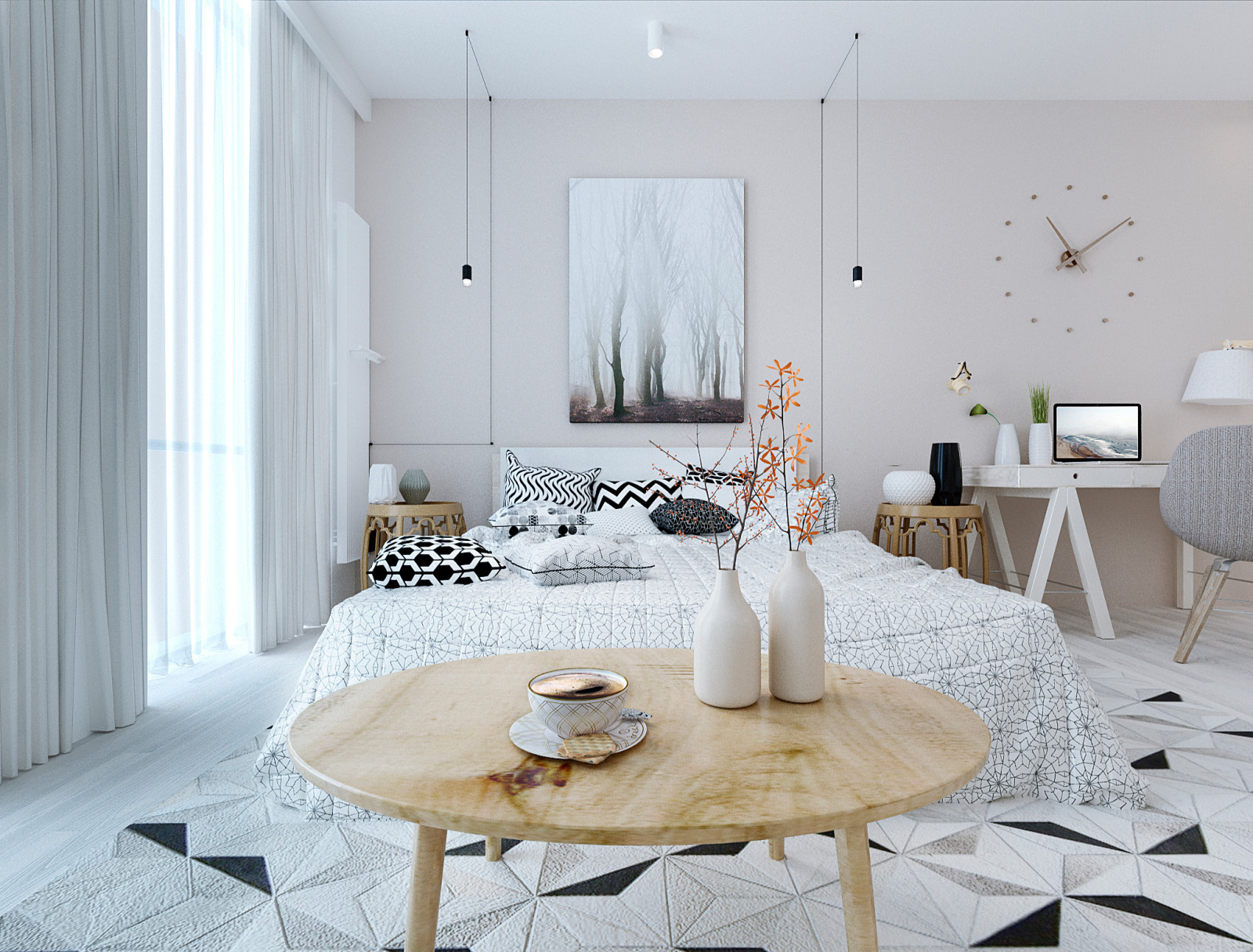 Номер SMART в скандинавском стиле в апарт-отеле PRIME RESIDENCE