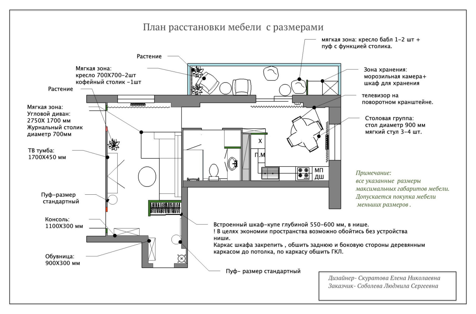 Квартира в бежевых оттенках с голубыми акцентами