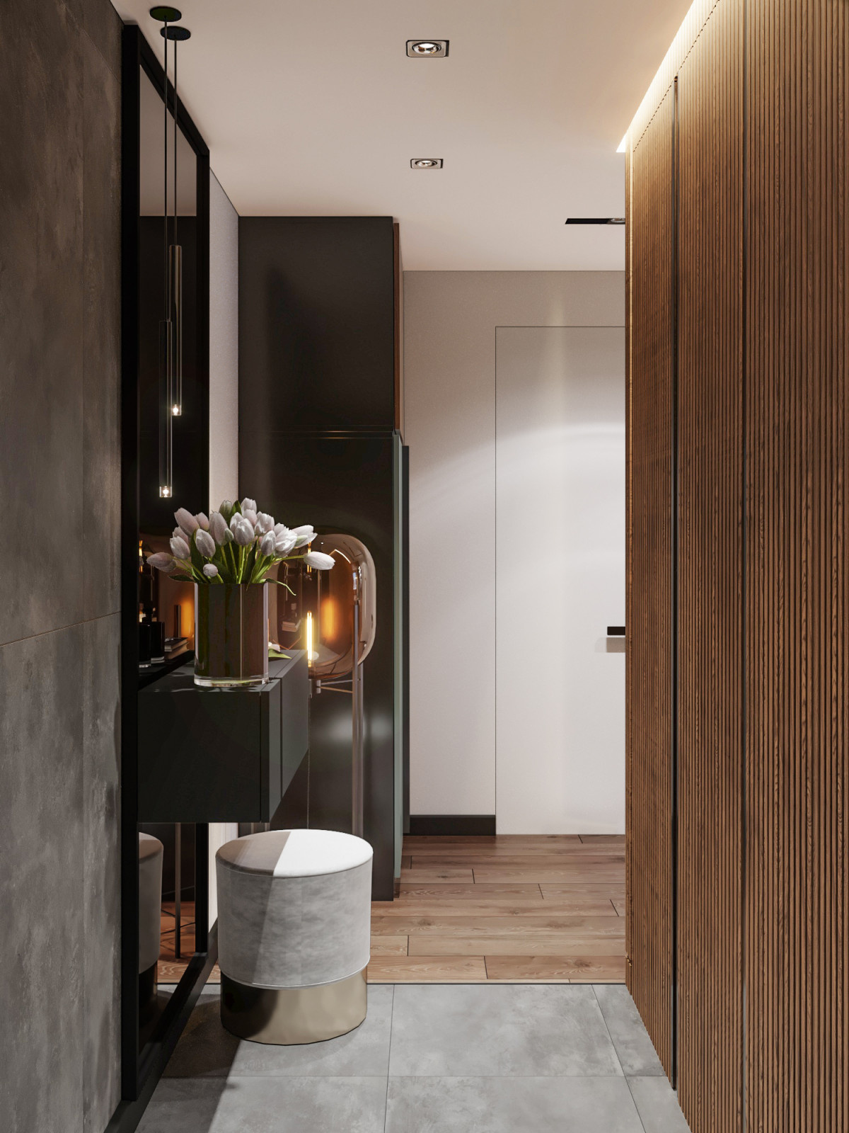 Дизайн проект квартиры 56 м2, Skyline, Казань, 2021г.