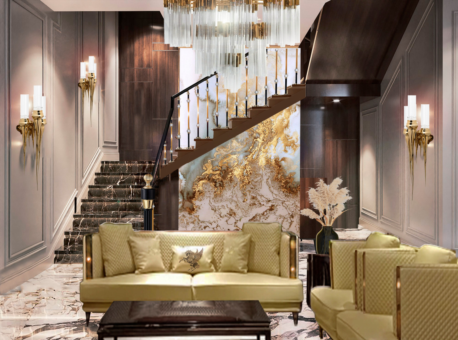 Luxury interior in the new Art Deco style