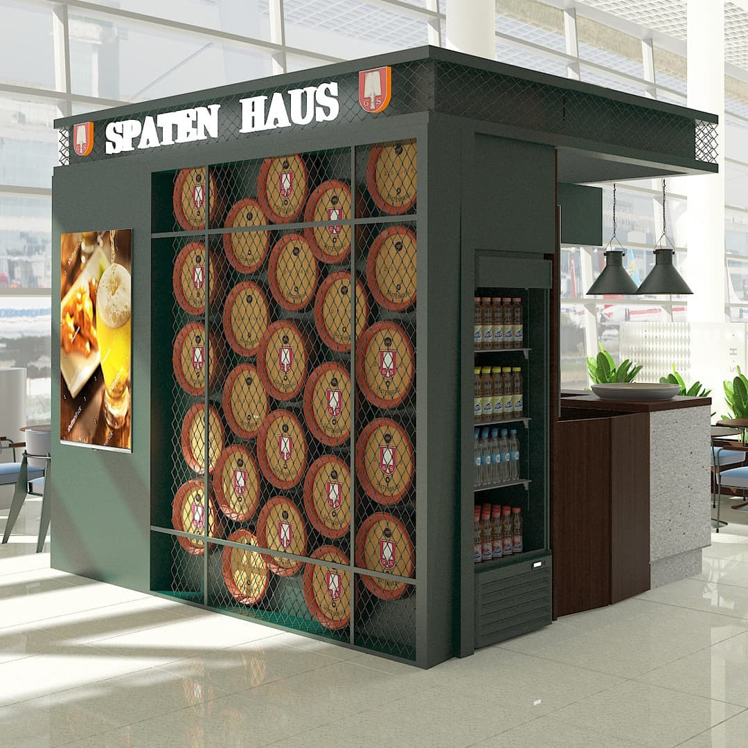 Мы разработали современный дизайн острова «SPATEN HAUS» для Международного аэроп