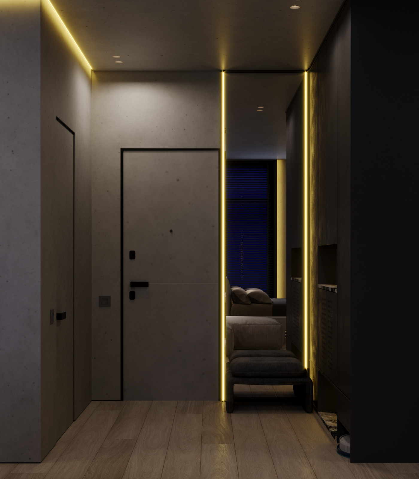 minimal_1_ nightЩелевая подсветка стен