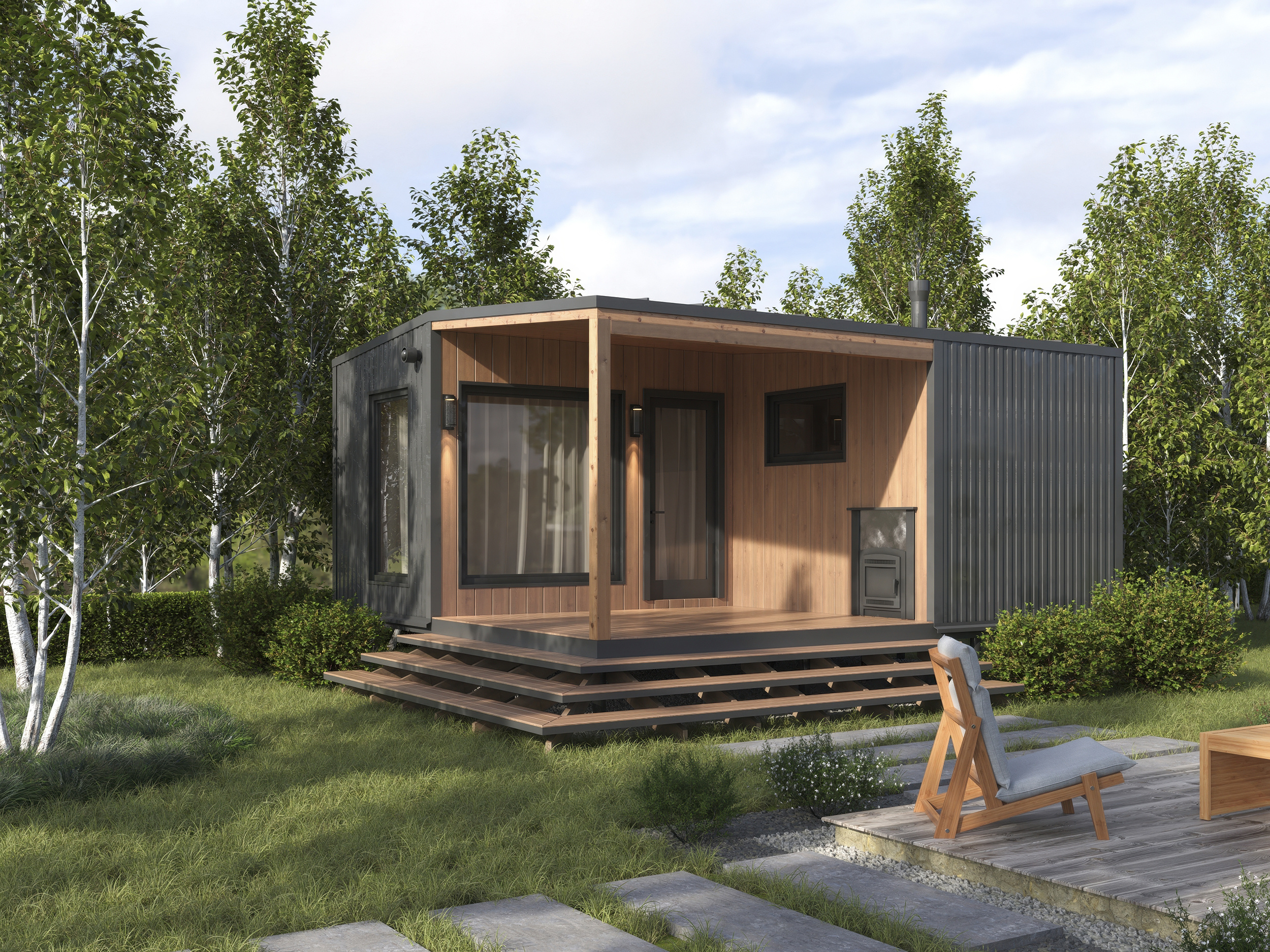 Экстерьерные визуализации модульных домов