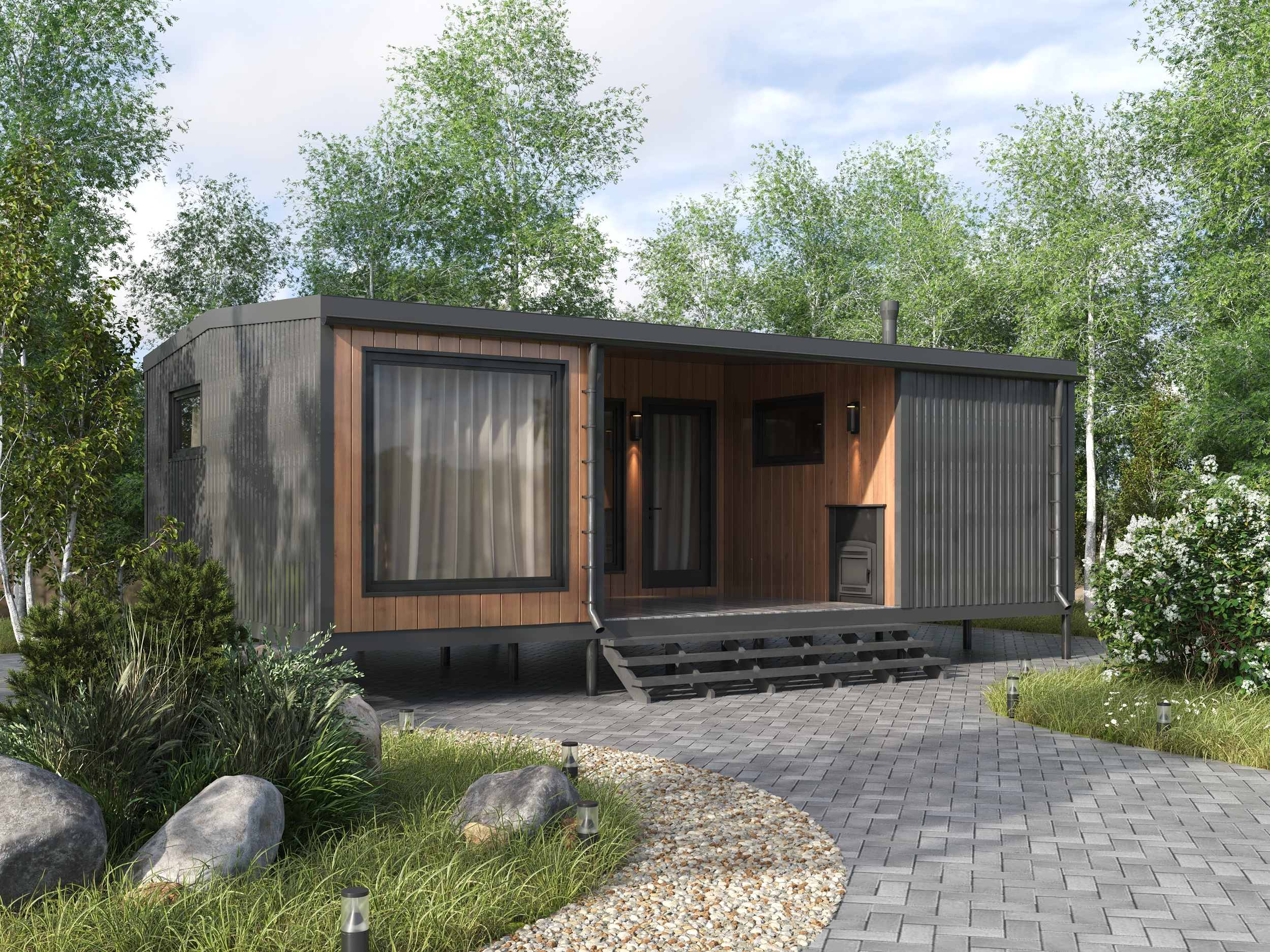 Экстерьерные визуализации модульных домов