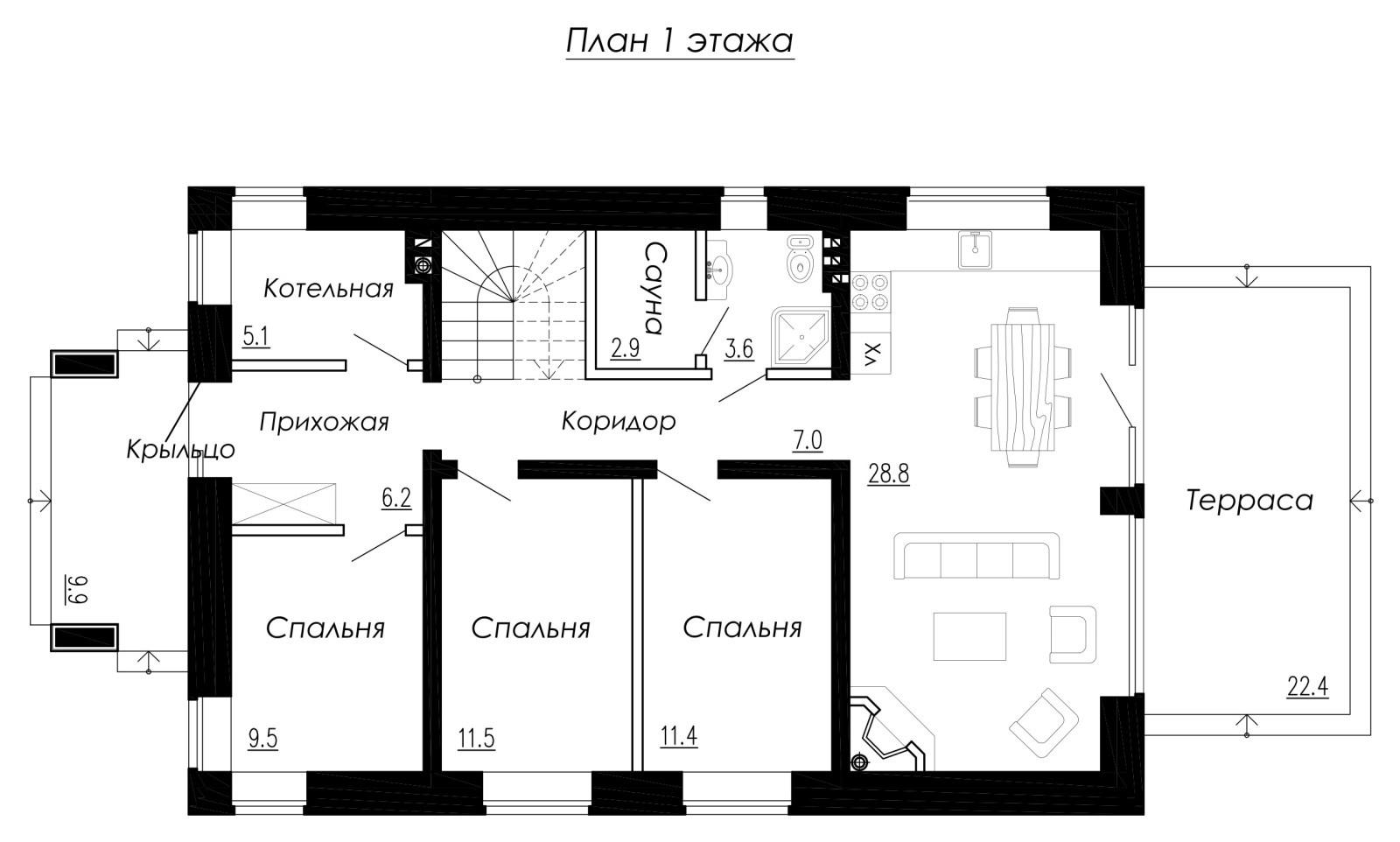 Проект дома G-159 в стиле барнхаус
