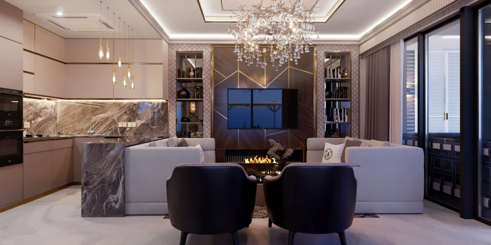 Гостиная комната от VITTAGROUP в Ялте