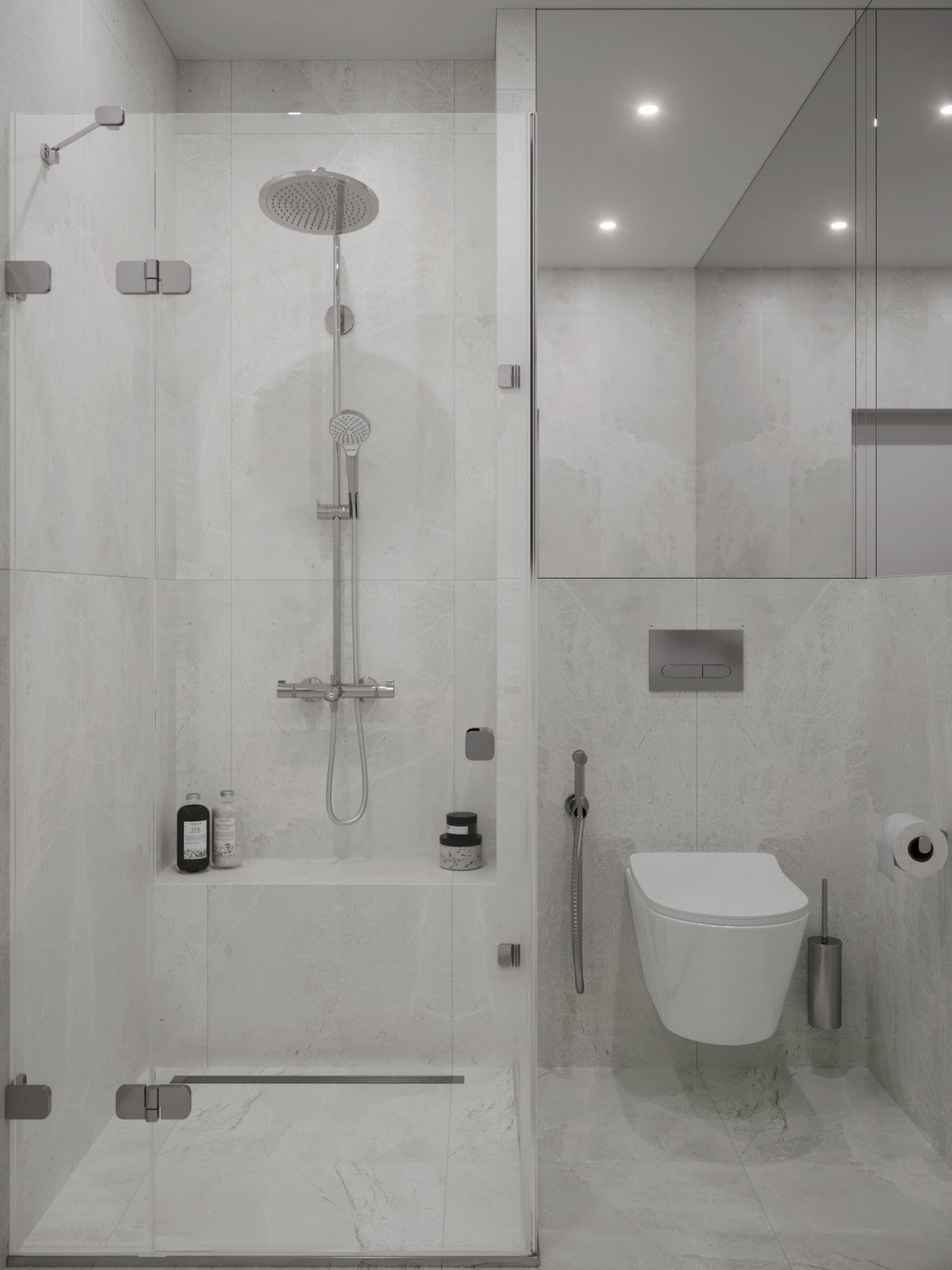 Ascetic and minimalist interior design of apartment