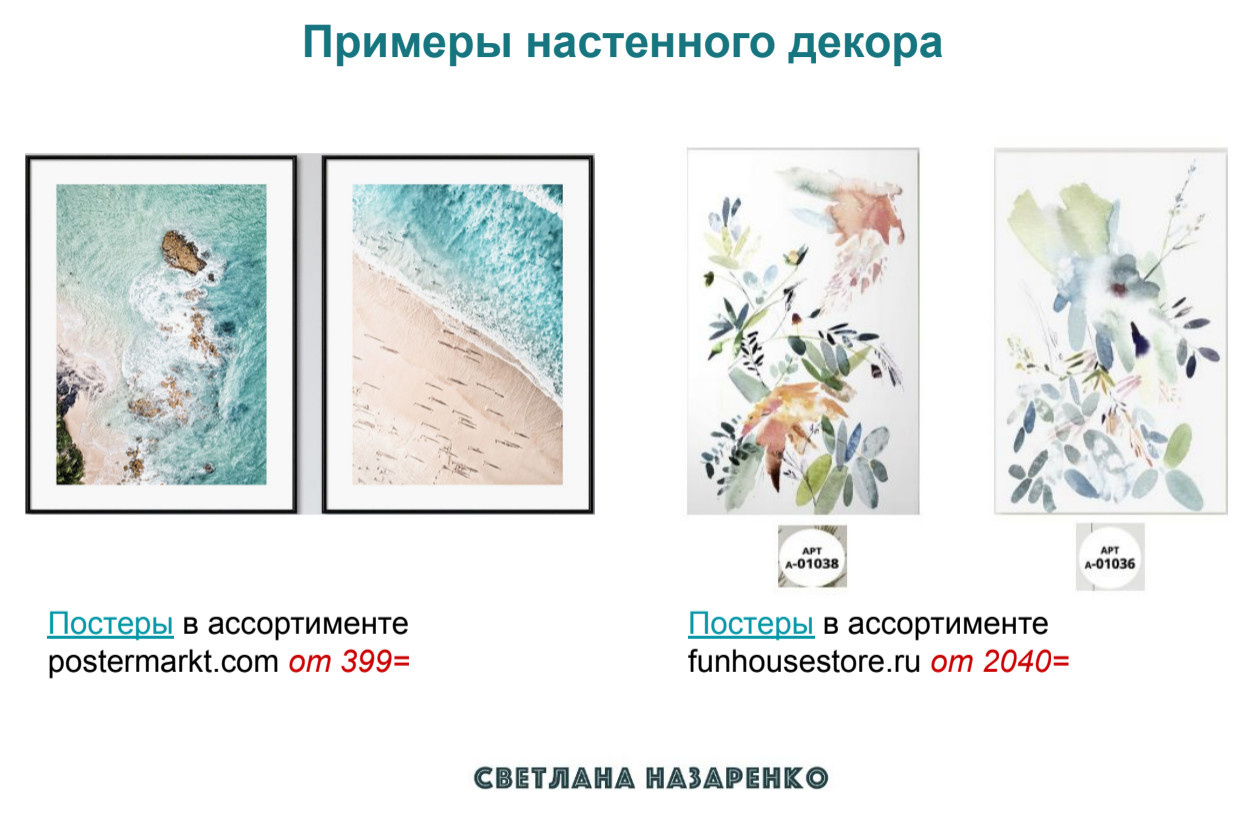 Примеры настенного декора