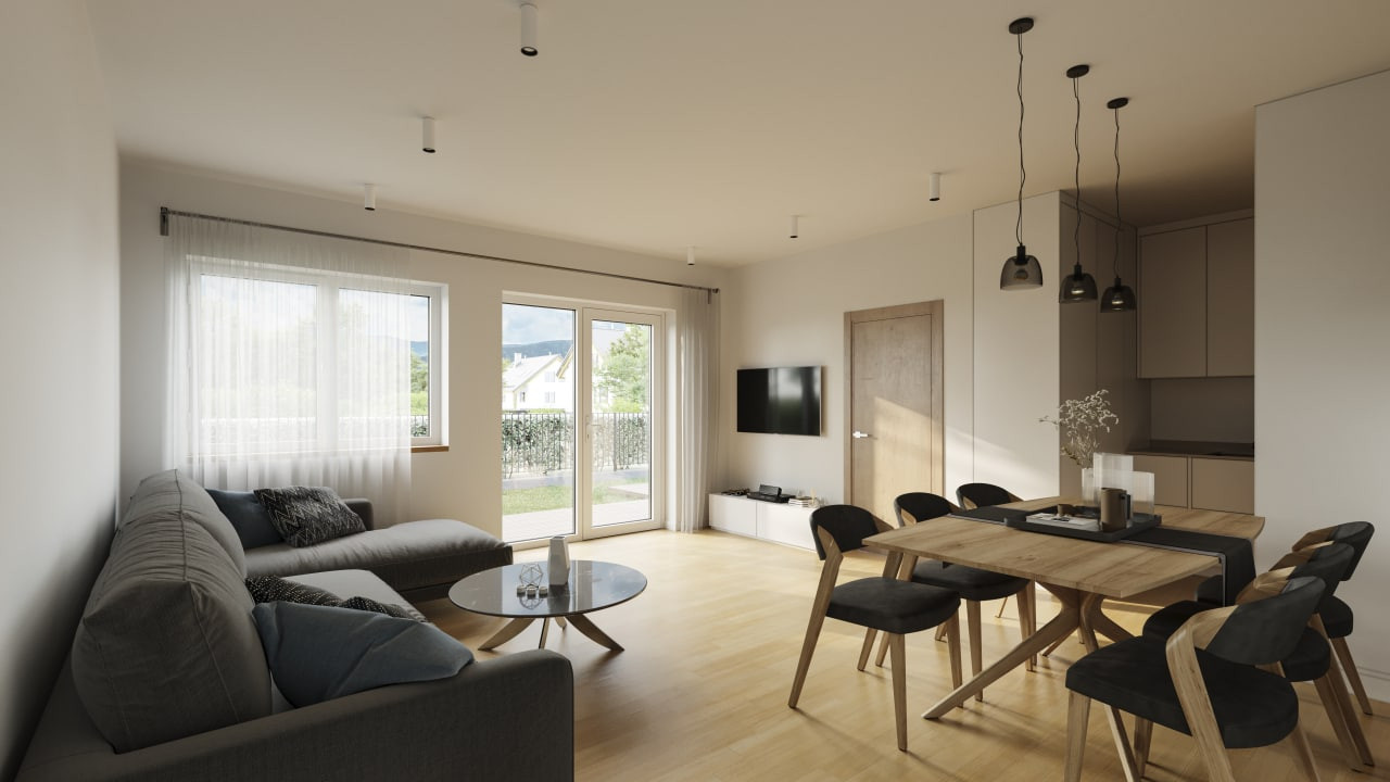 3D-Visualisierung eines Mehrfamilienhauses