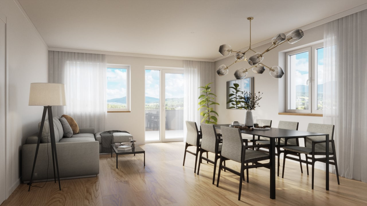 3D-Visualisierung eines Mehrfamilienhauses