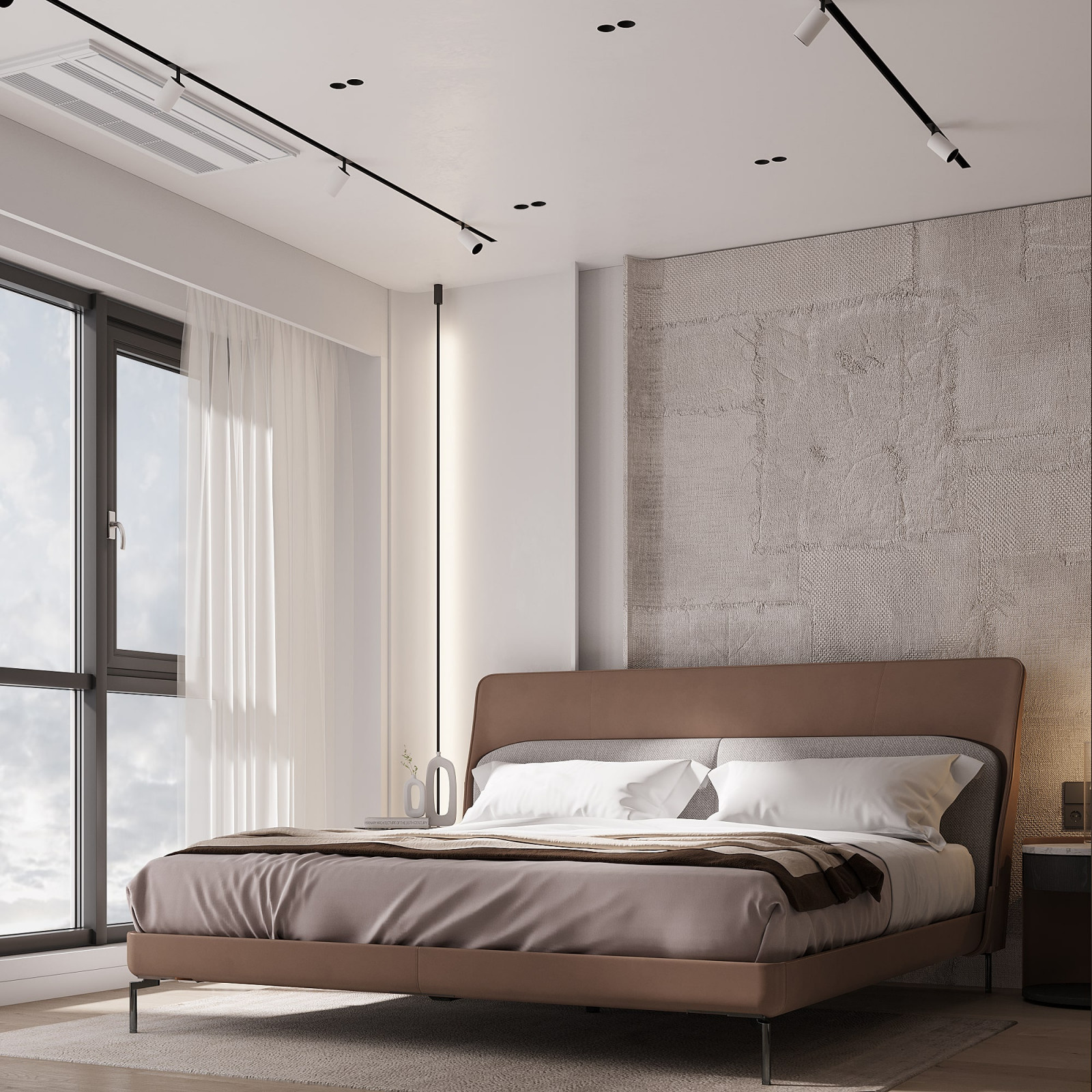 Orange Hues Bedroom Design