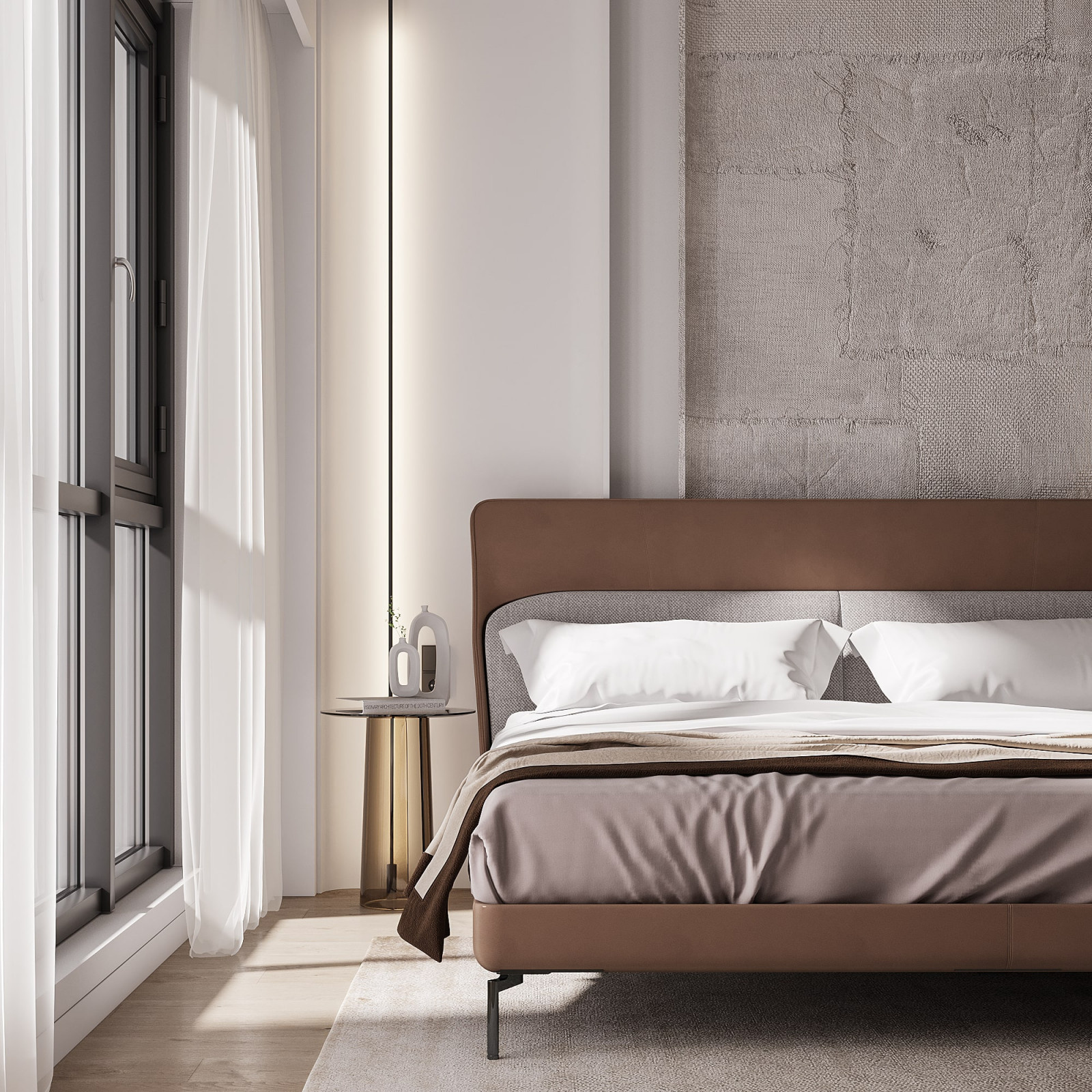 Orange Hues Bedroom Design