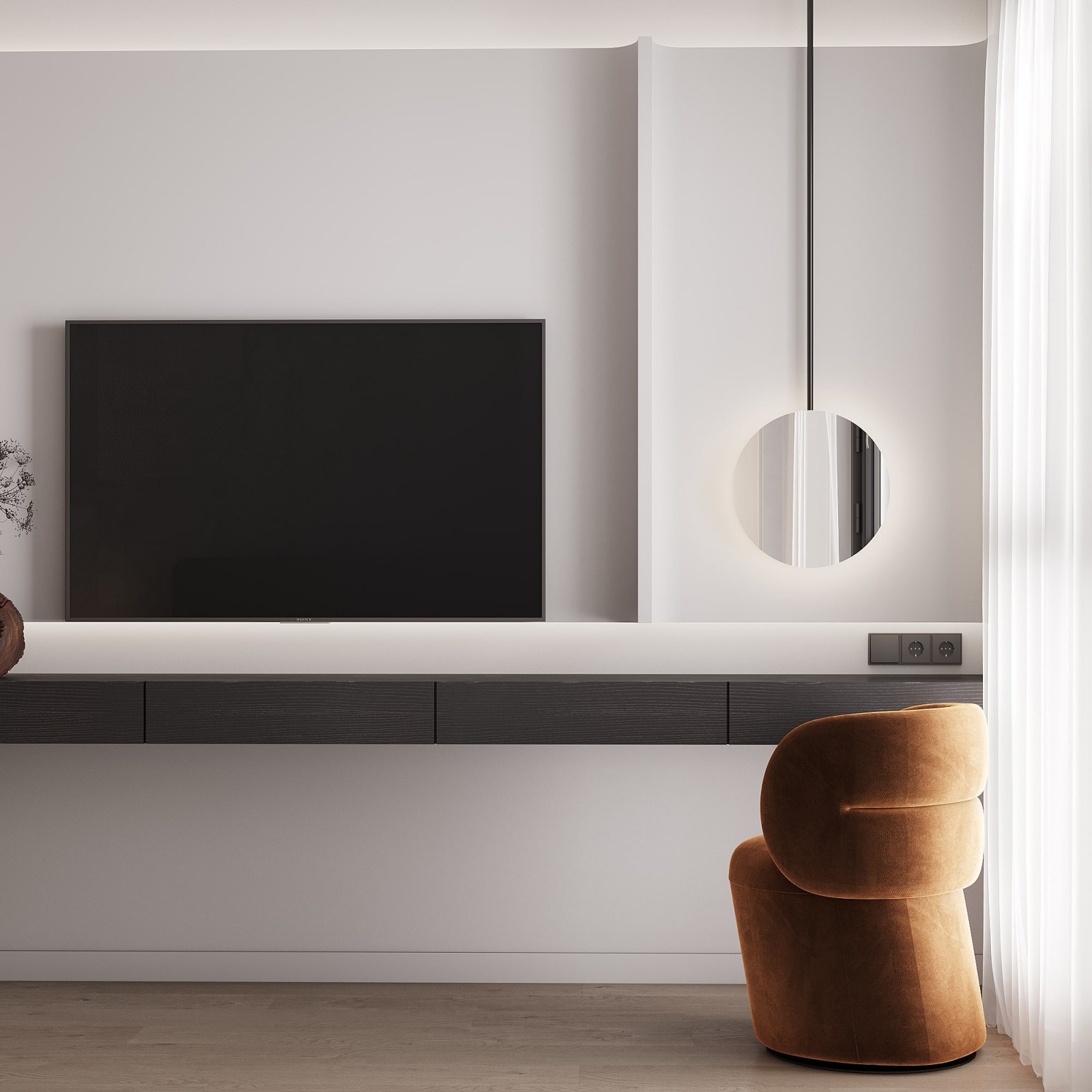 Orange Hues Bedroom Design